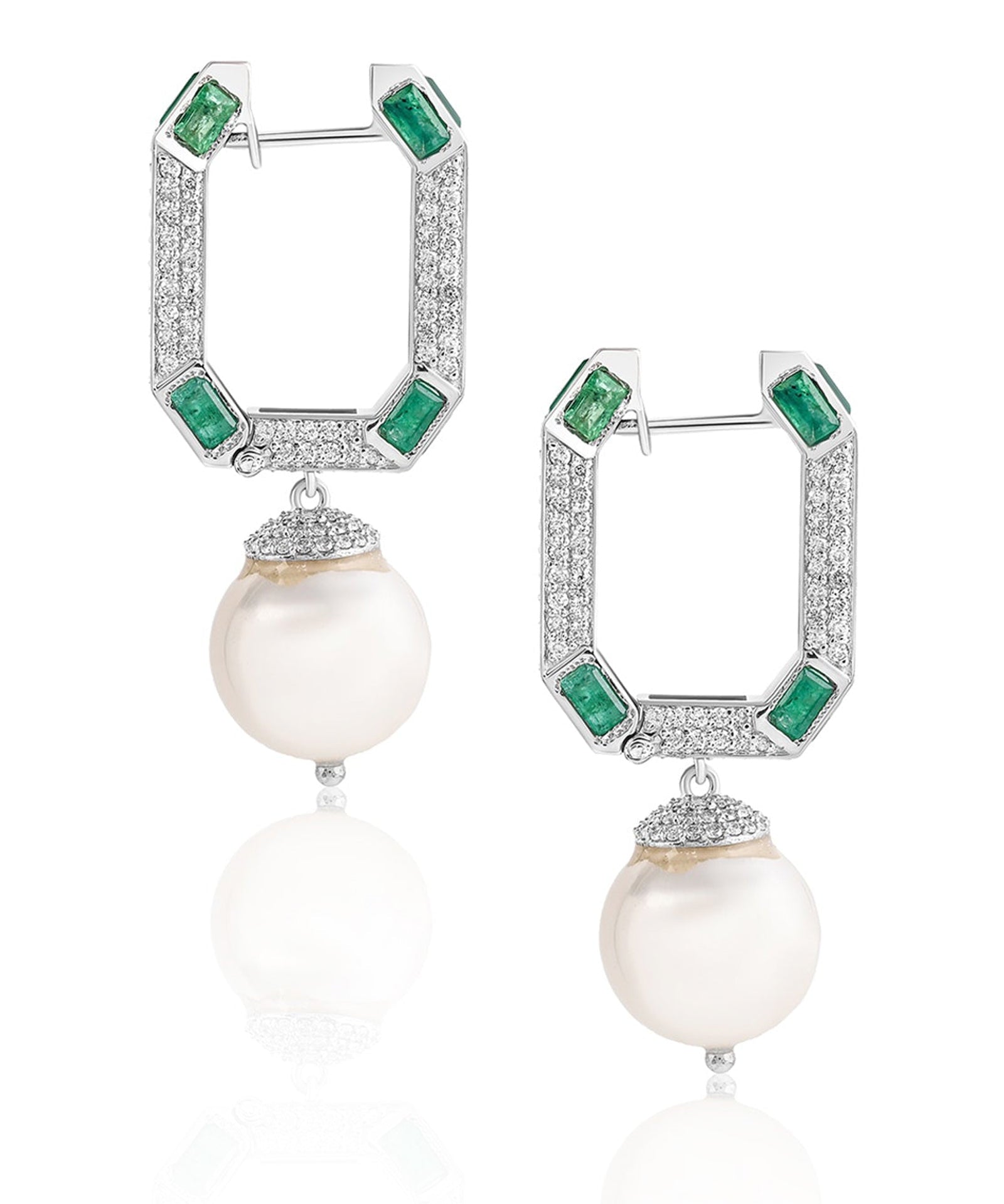 Pearl Box Hoops | AMARIS JEWELS | Fine Jewelry 