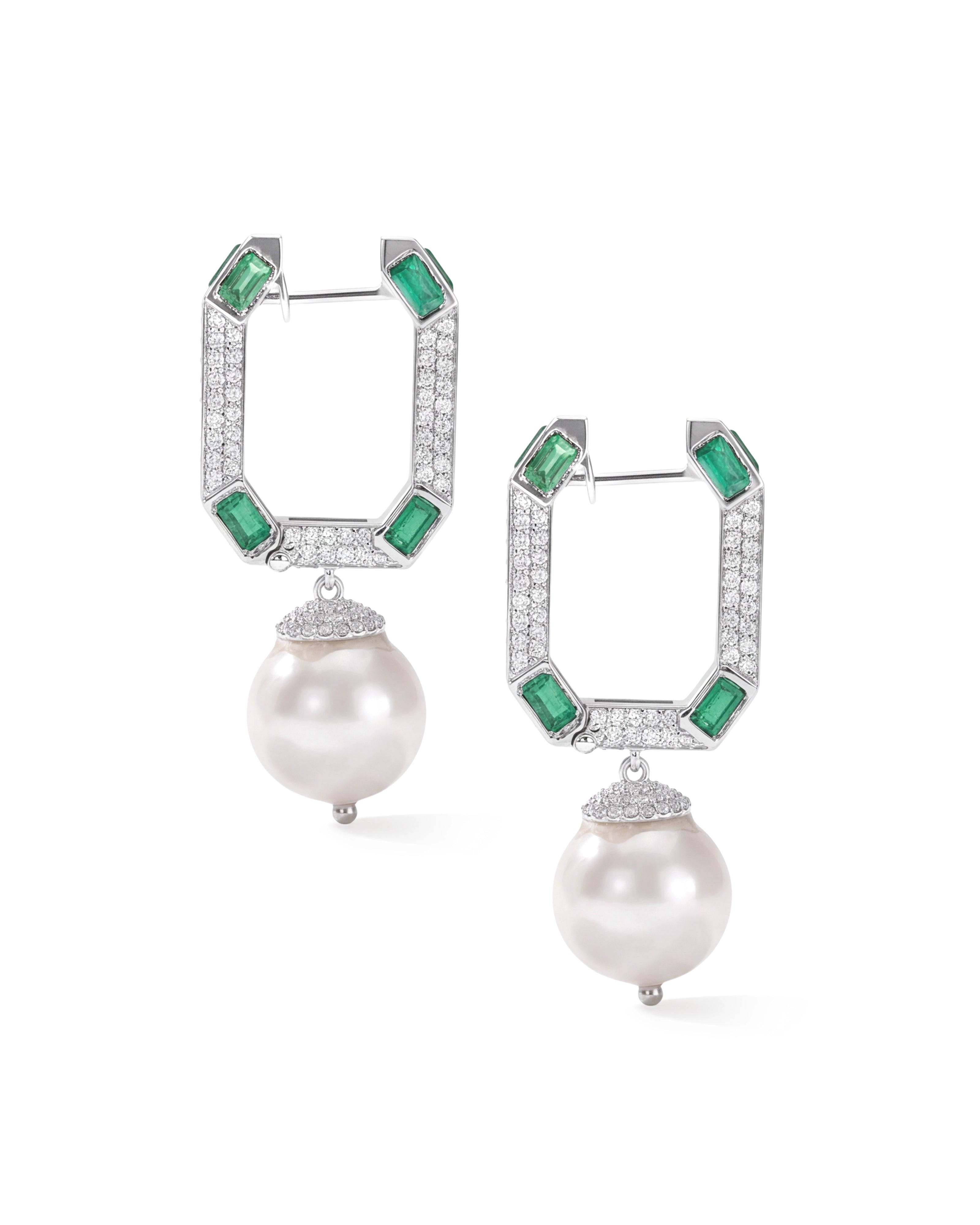 Pearl Box Hoops | AMARIS JEWELS | Fine Jewelry