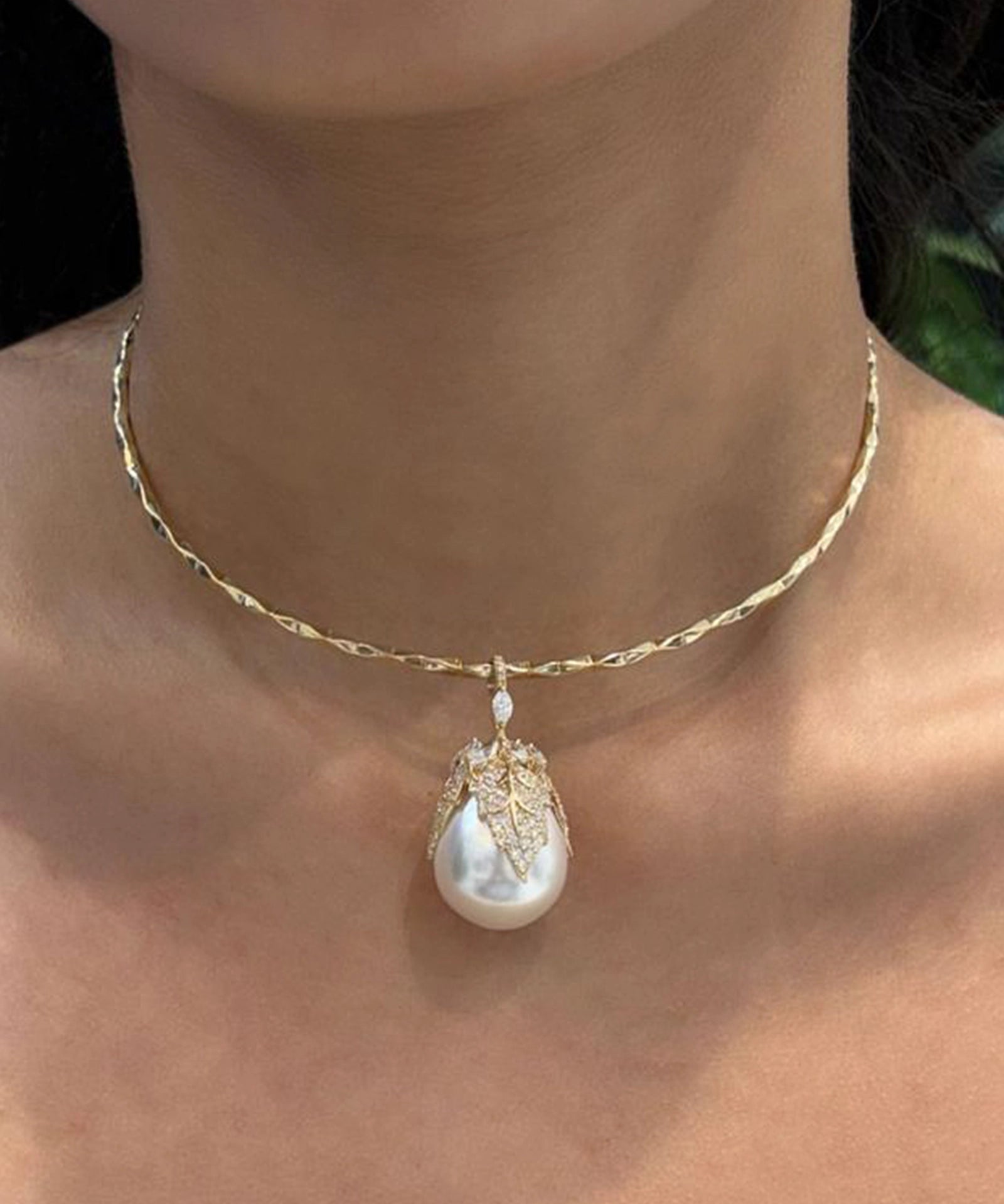 Pearl Drop Torque | AMARIS JEWELS | Fine Jewelry 