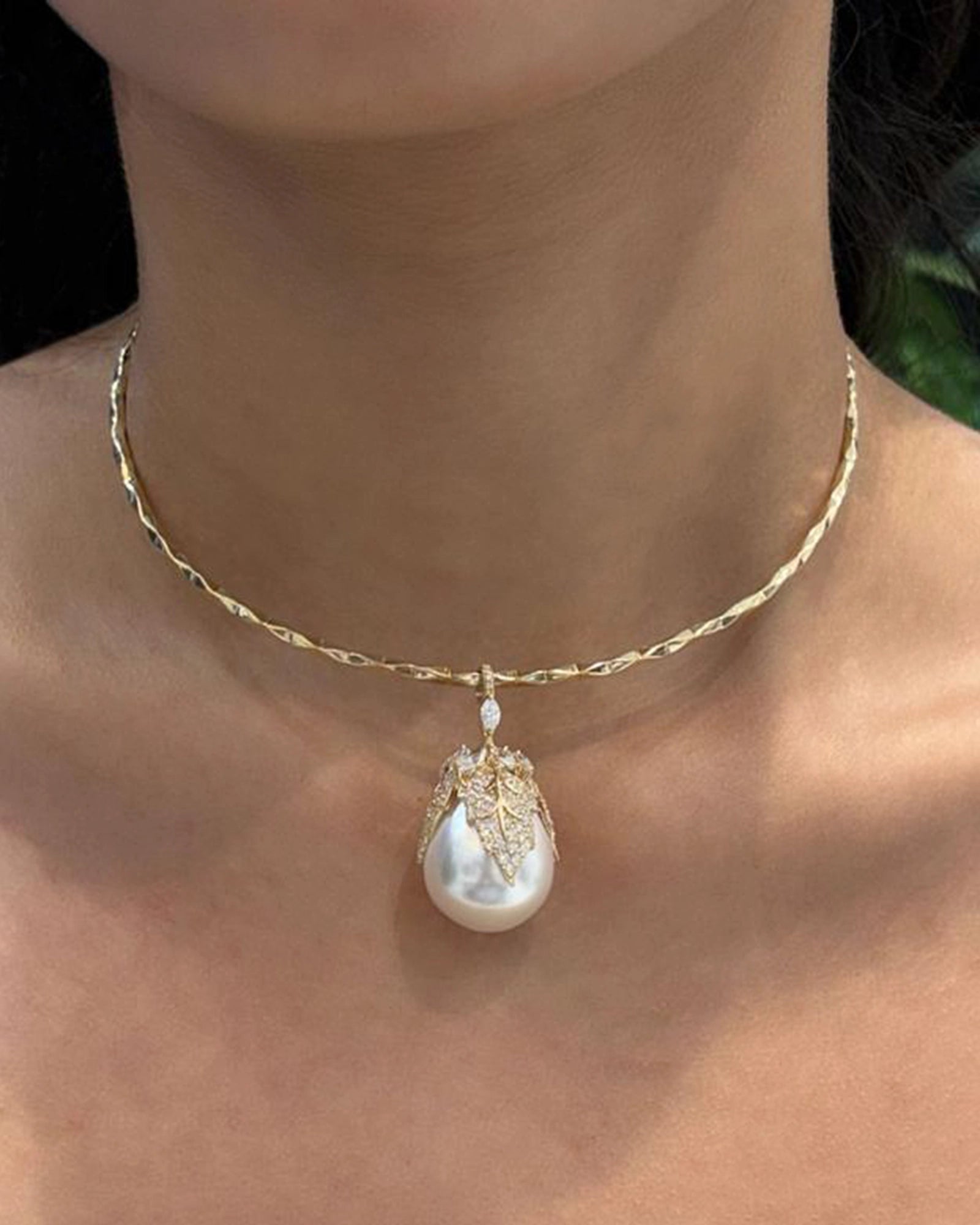 Pearl Drop Torque | AMARIS JEWELS | Fine Jewelry 