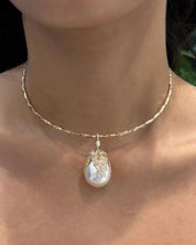 Pearl Drop Torque | AMARIS JEWELS | Fine Jewelry 