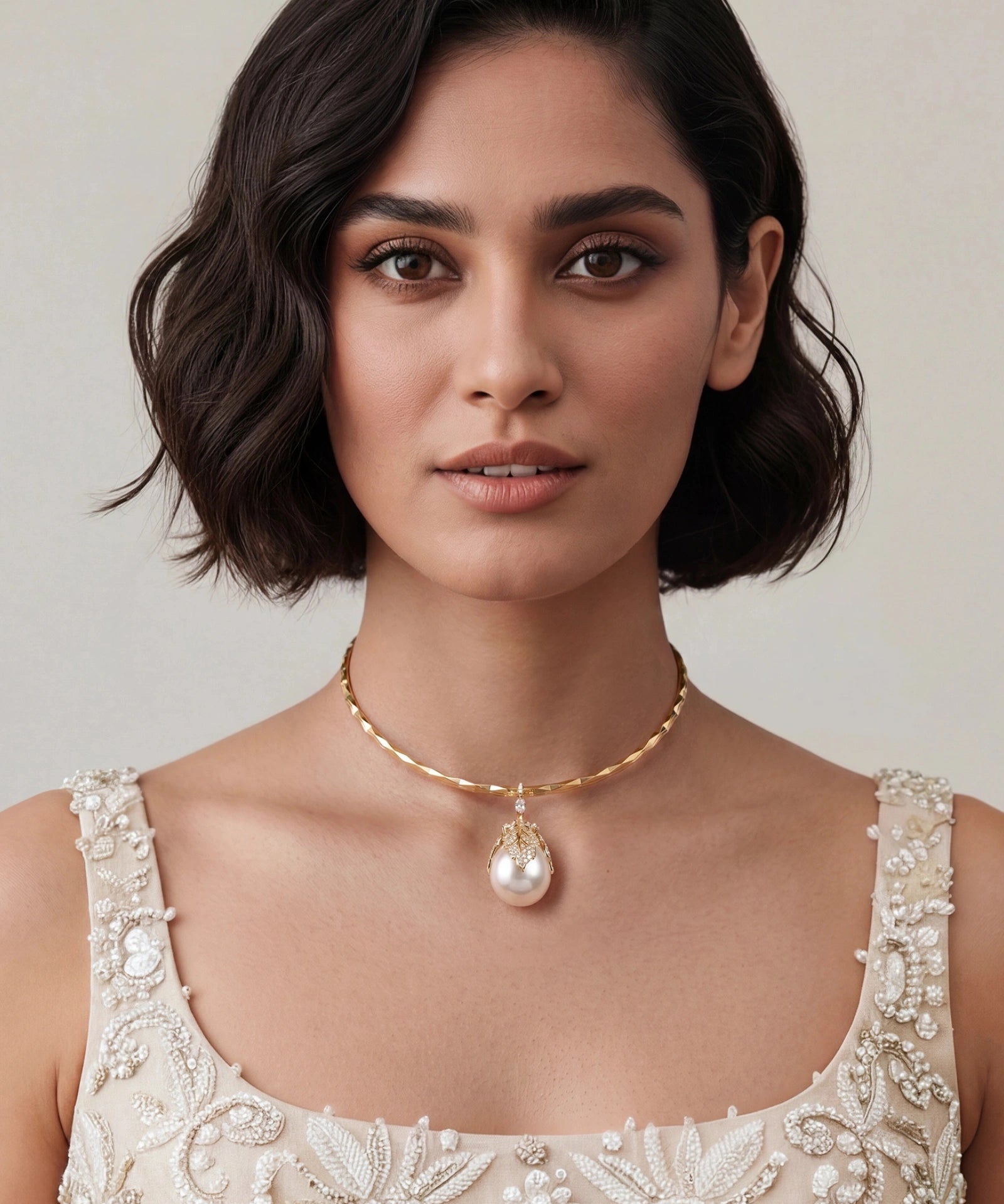 Pearl Drop Torque | AMARIS JEWELS | Fine Jewelry 