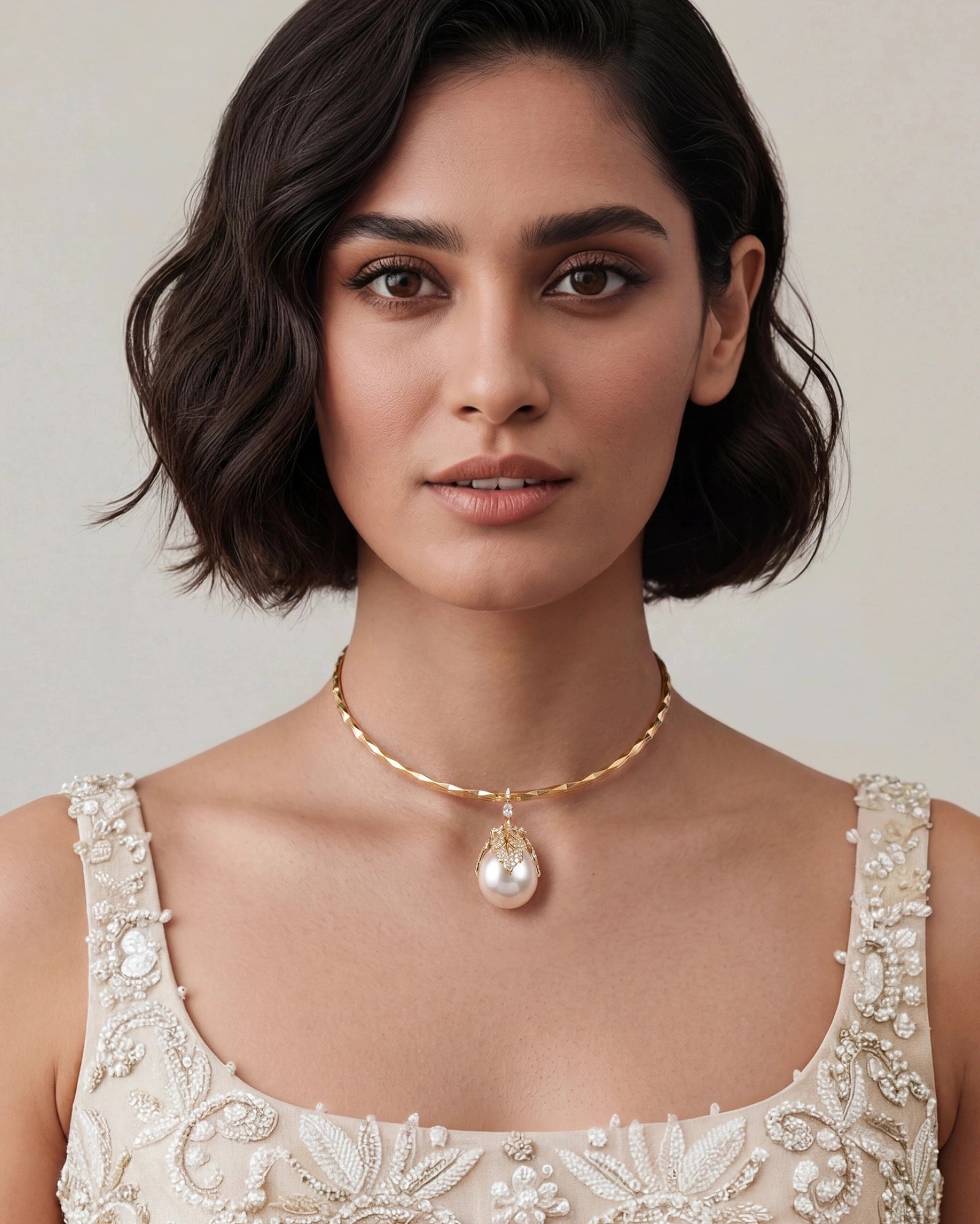 Pearl Drop Torque | AMARIS JEWELS | Fine Jewelry 