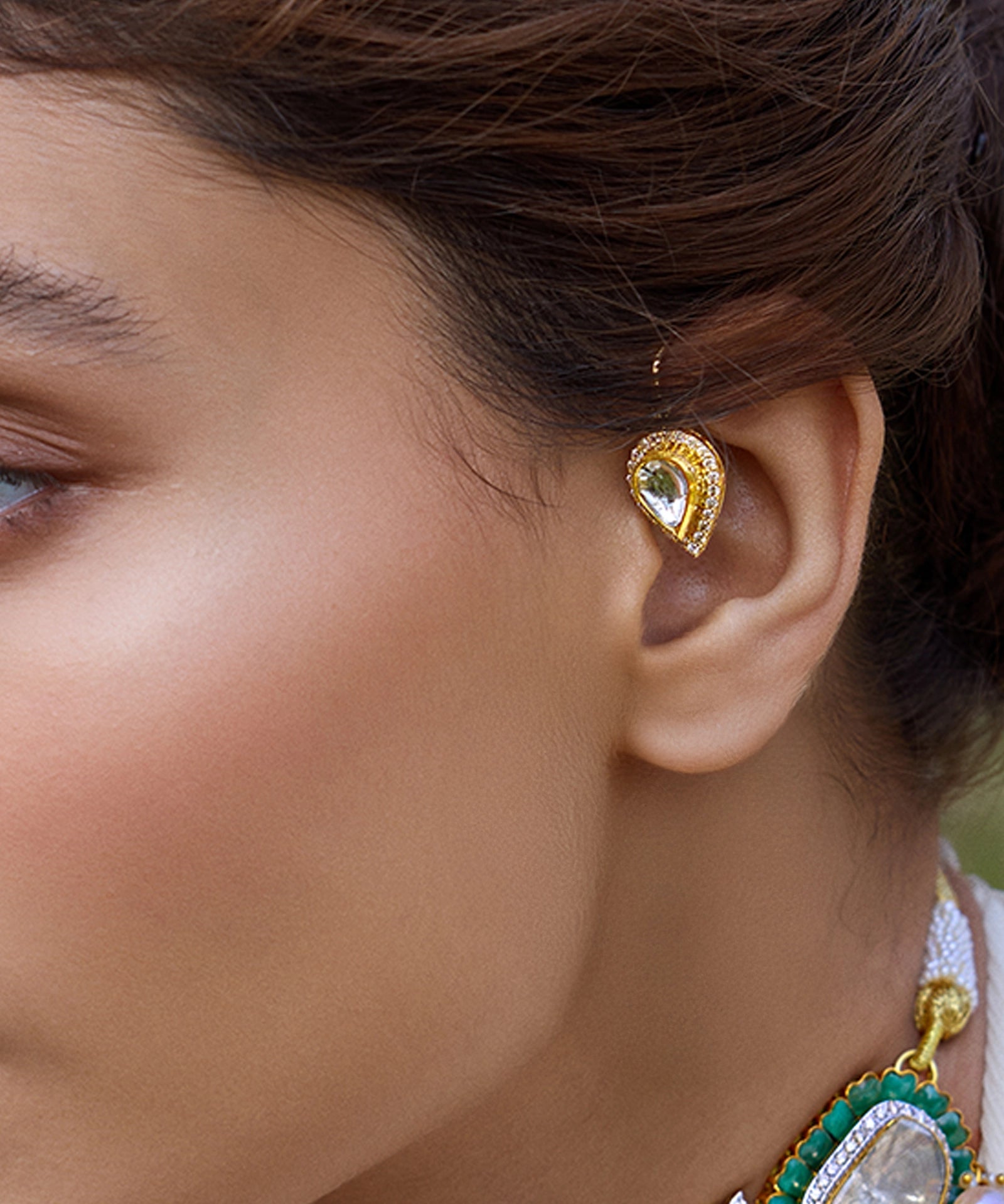 Polki Connecter Earrings | AMARIS JEWELS | Fine Jewelry 