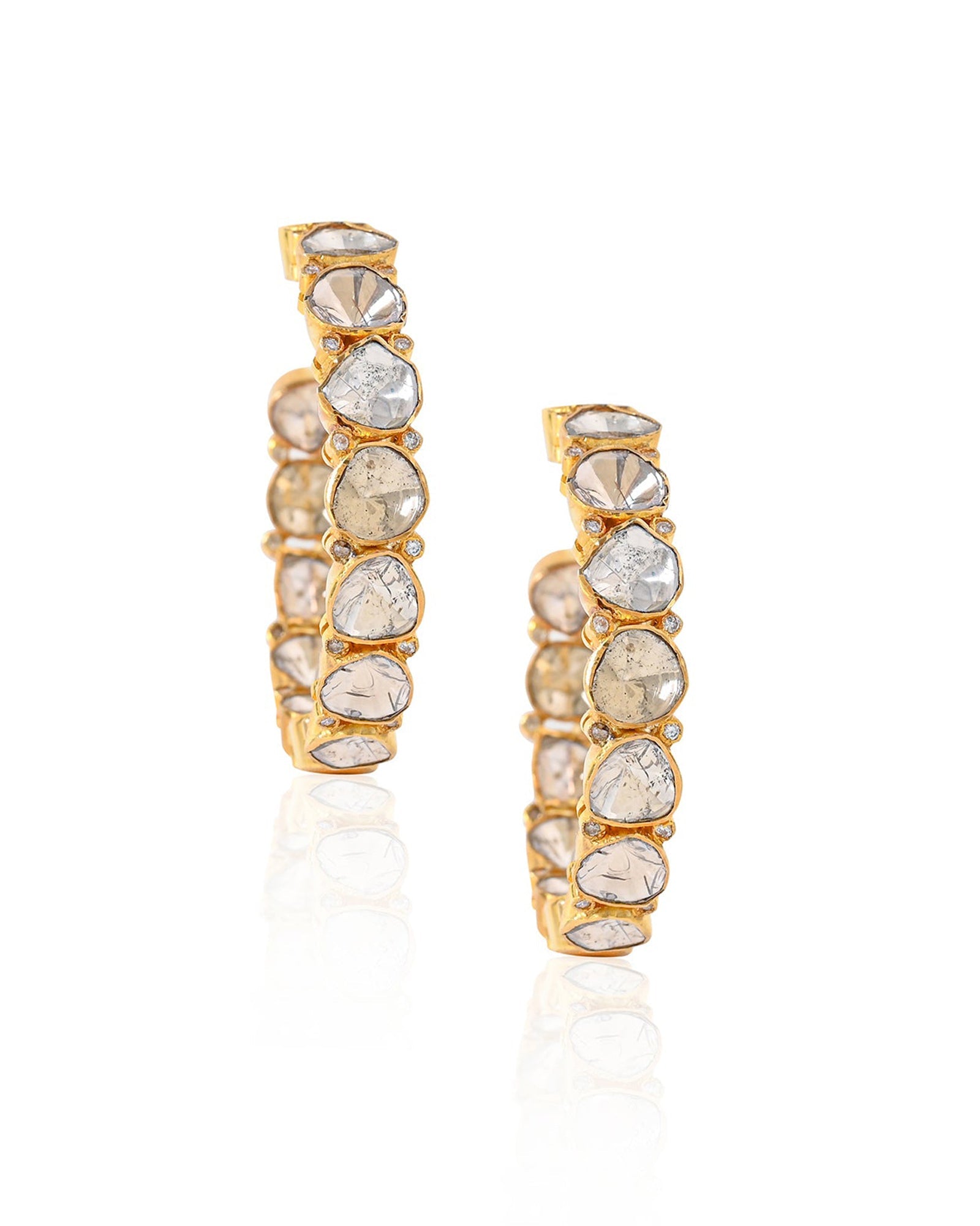 Polki Power Hoops | AMARIS JEWELS | Fine Jewelry 