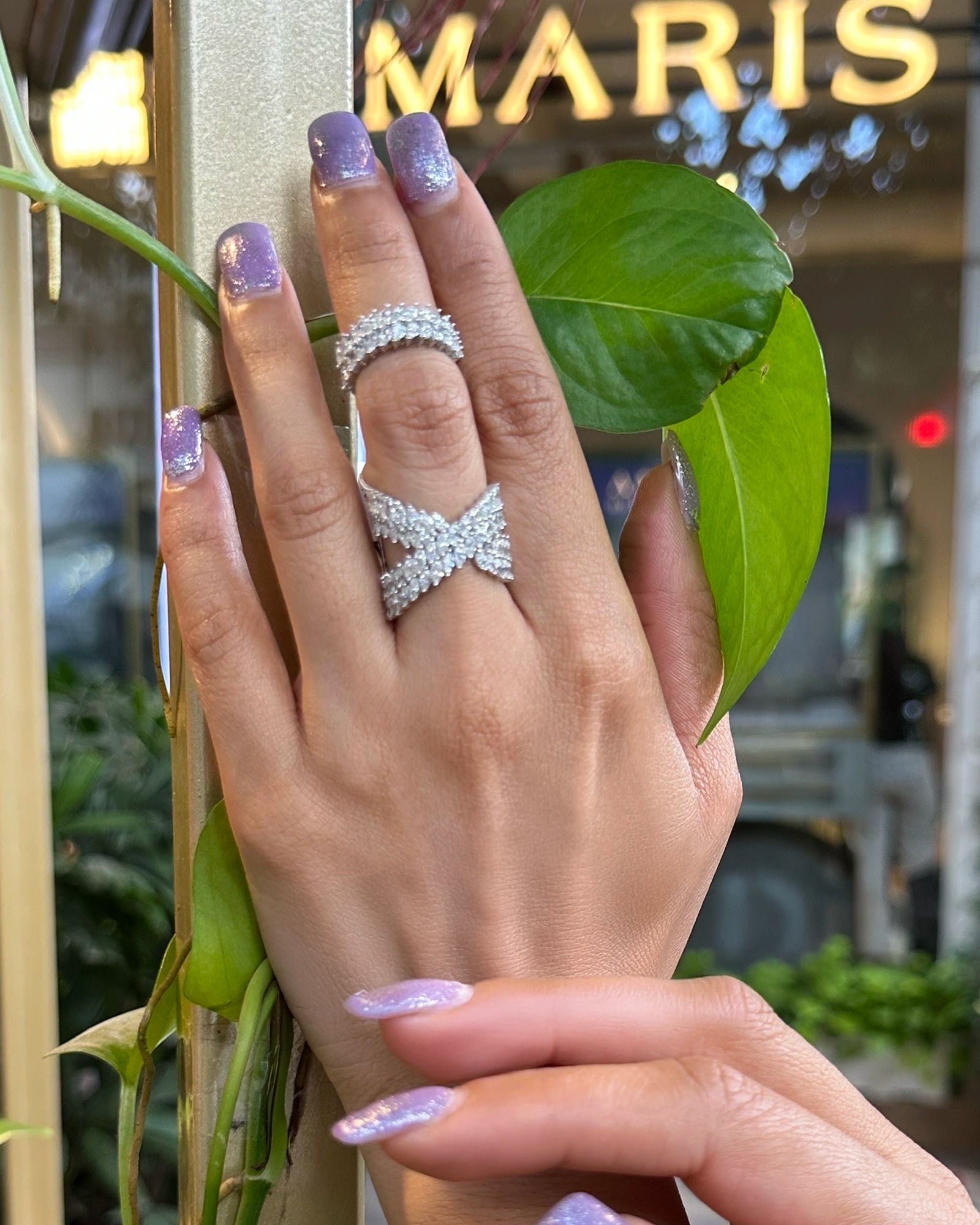 Swish Cross Diamond Ring