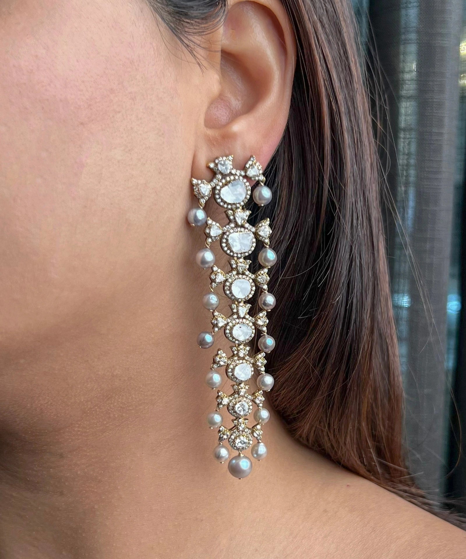 Raat Rani Polki Earrings | AMARIS JEWELS | Fine Jewelry 