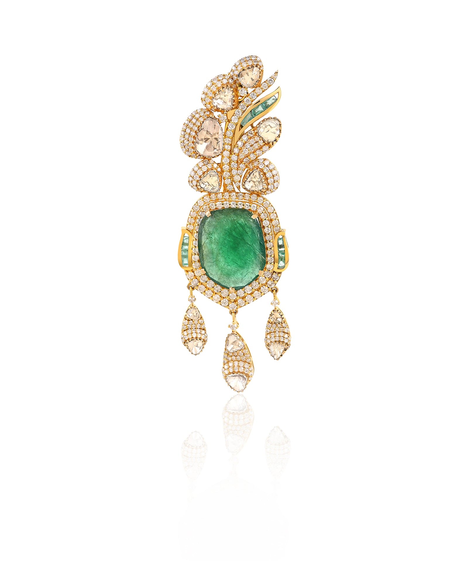 Rajputana Emerald Brooch | AMARIS JEWELS | Fine Jewelry 