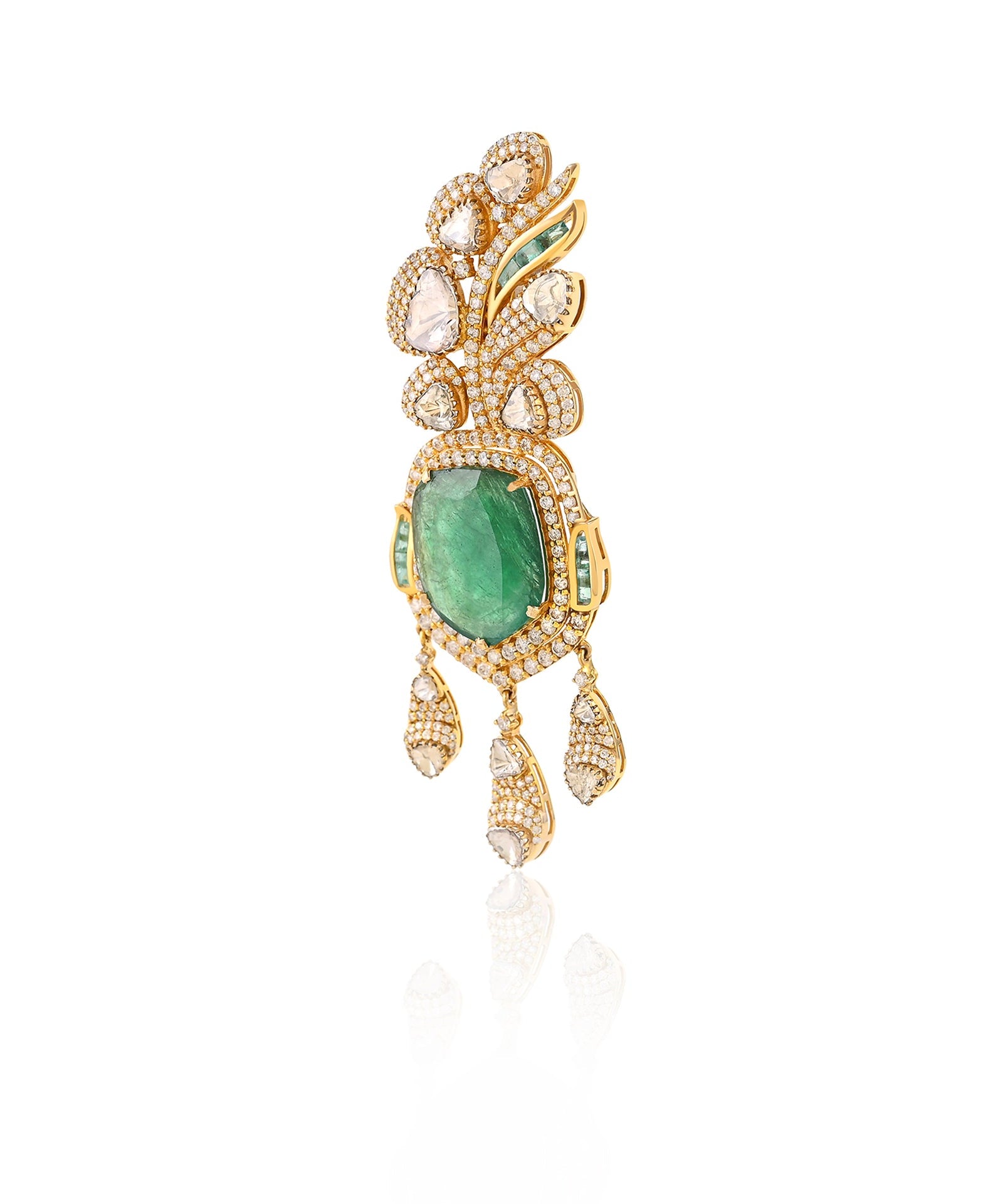 Rajputana Emerald Brooch | AMARIS JEWELS | Fine Jewelry 