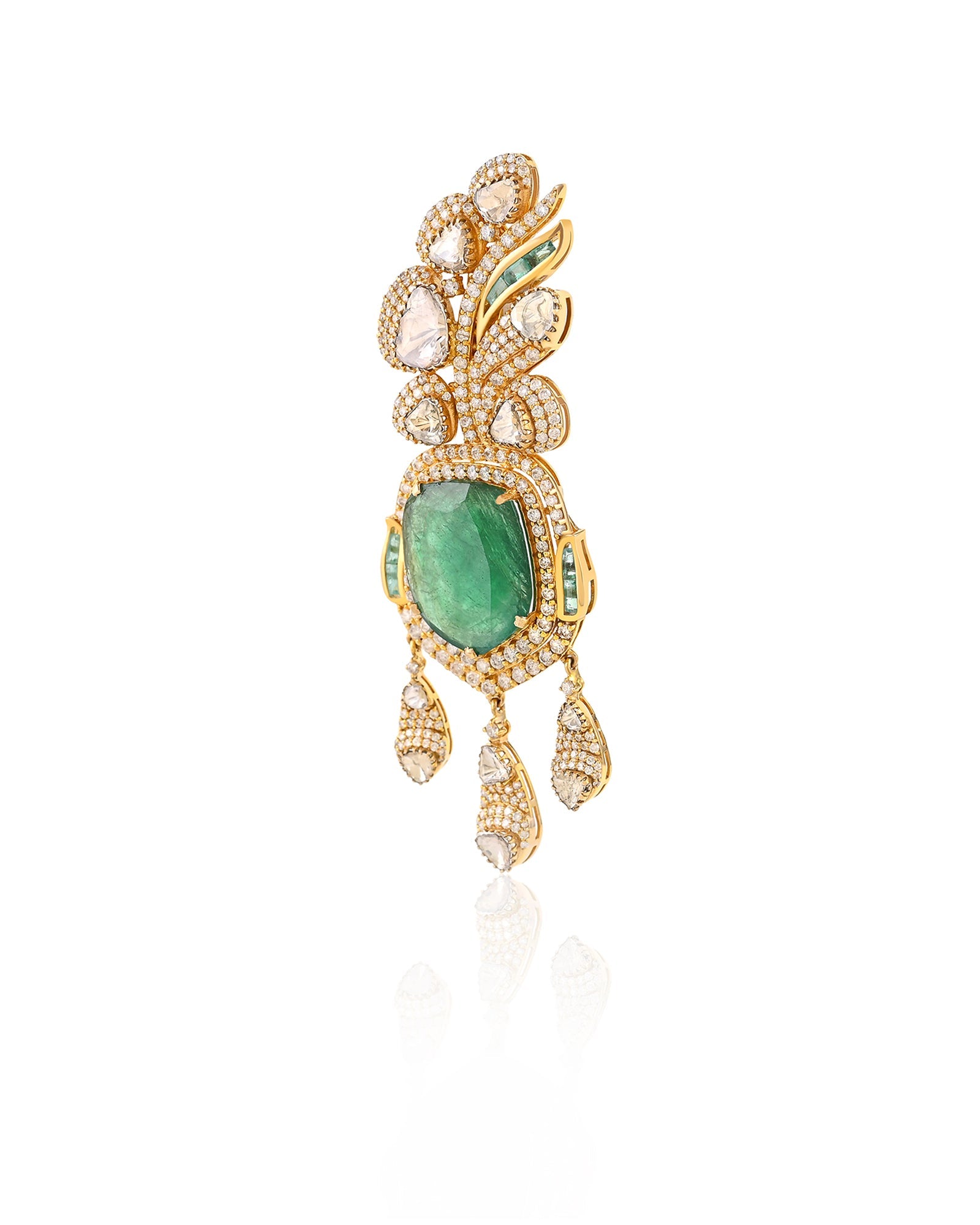 Rajputana Emerald Brooch | AMARIS JEWELS | Fine Jewelry 