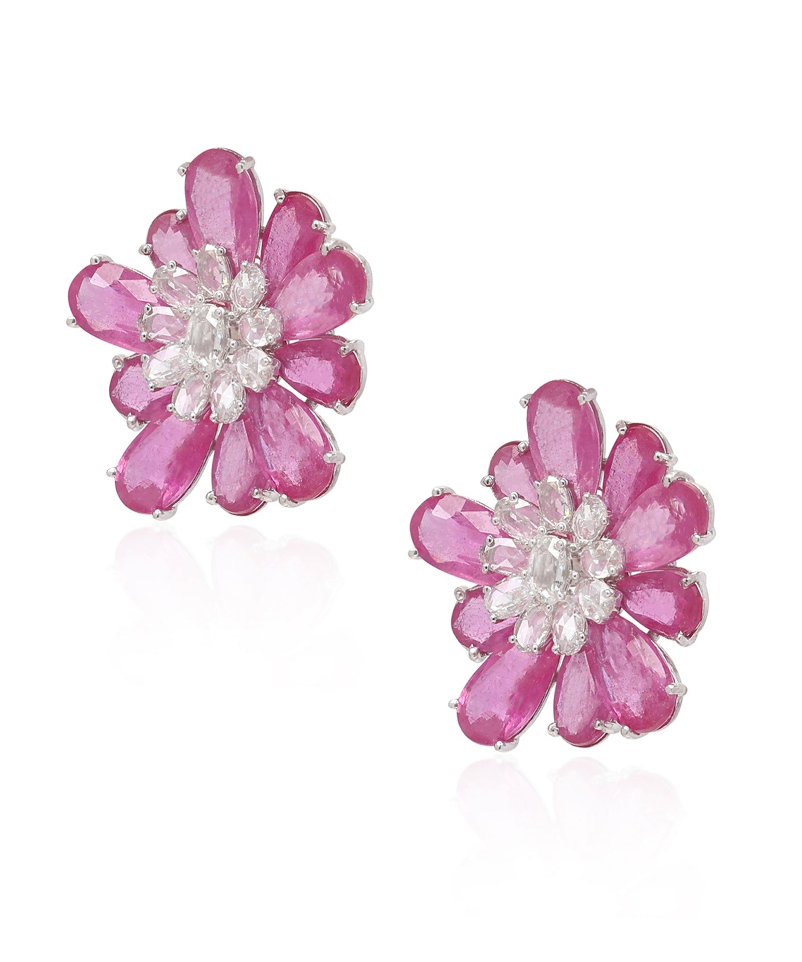Ruby Daisy Earrings | AMARIS JEWELS | Fine Jewelry 