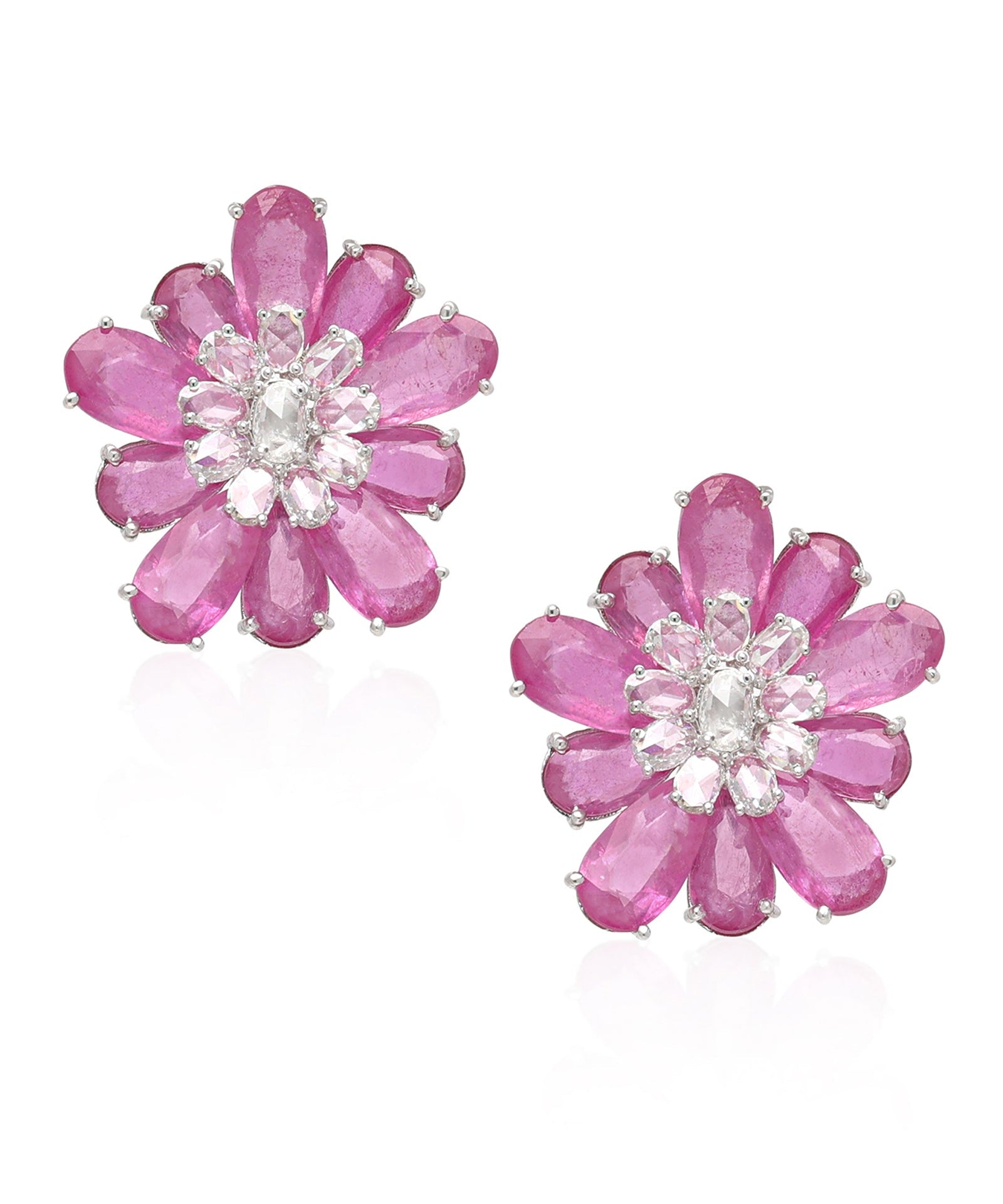 Ruby Daisy Earrings | AMARIS JEWELS | Fine Jewelry 