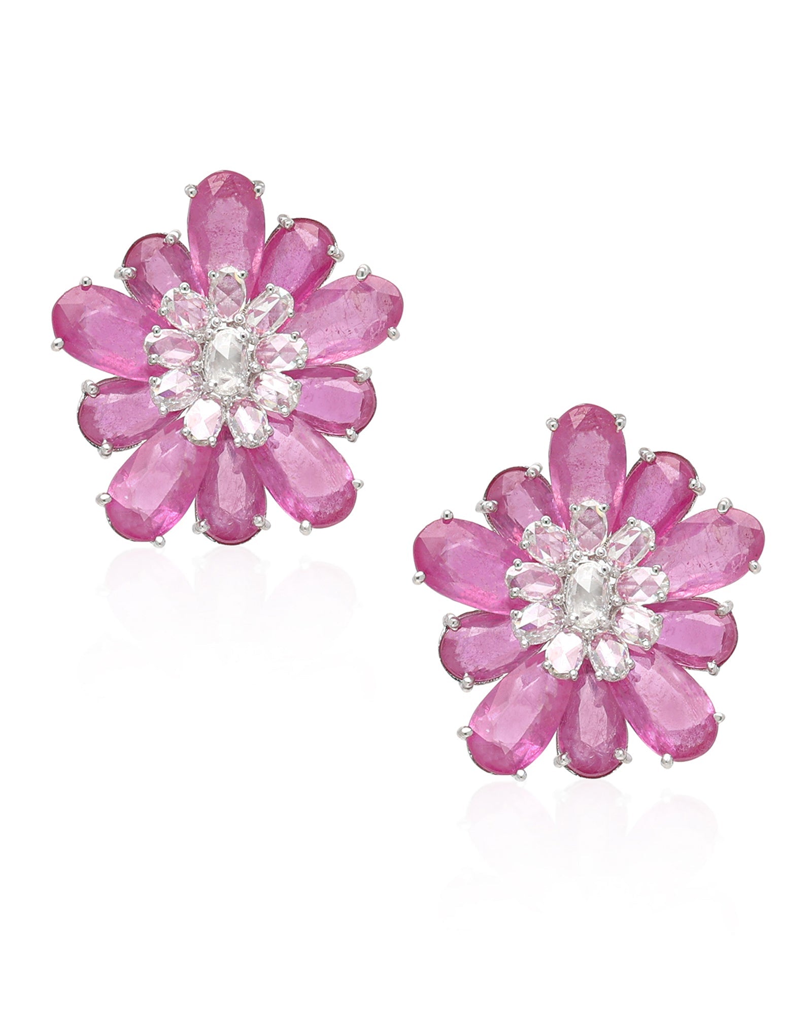 Ruby Daisy Earrings | AMARIS JEWELS | Fine Jewelry 