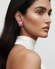 Ruby Daisy Earrings | AMARIS JEWELS | Fine Jewelry 