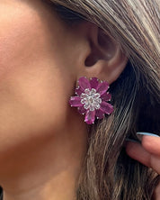 Ruby Daisy Earrings | AMARIS JEWELS | Fine Jewelry 