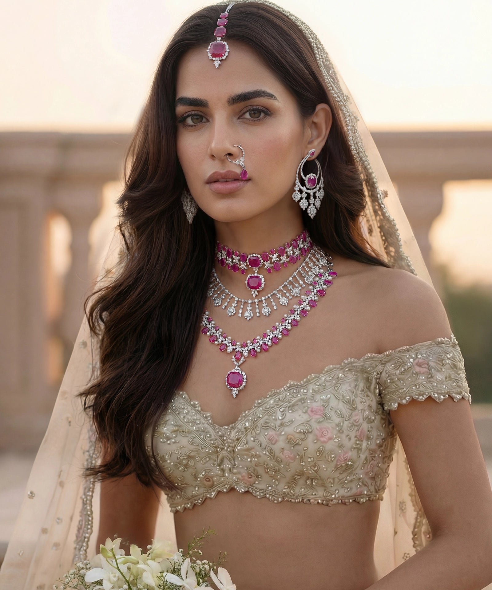 Ruby Eclipse Maang tikka | AMARIS JEWELS | Fine Jewelry 