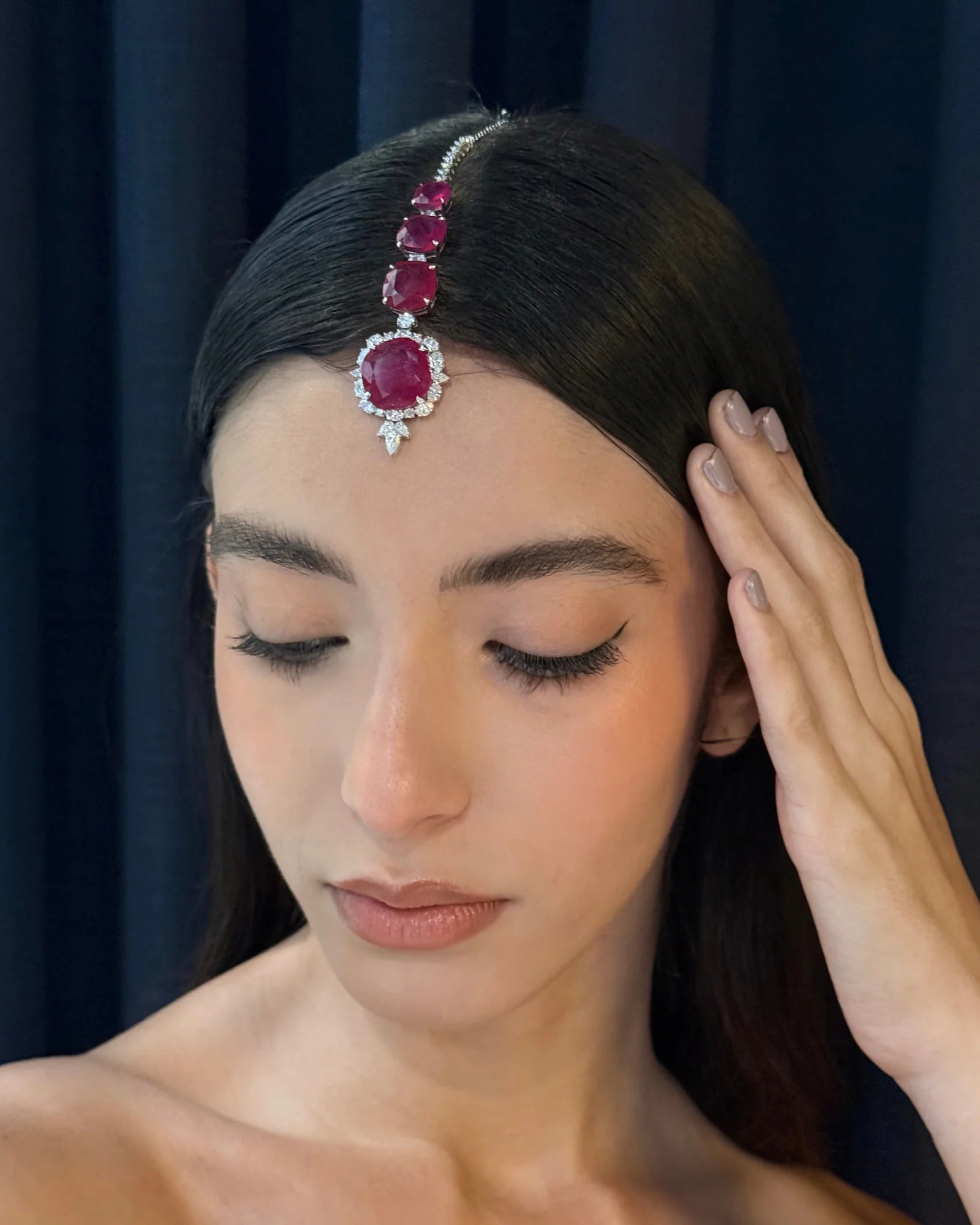 Ruby Eclipse Maang tikka | AMARIS JEWELS | Fine Jewelry