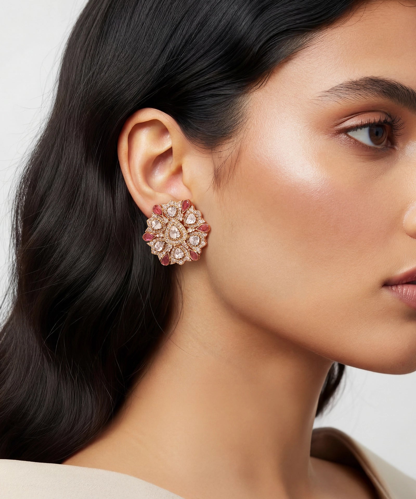 Ruby Fleur Earrings | AMARIS JEWELS | Fine Jewelry 