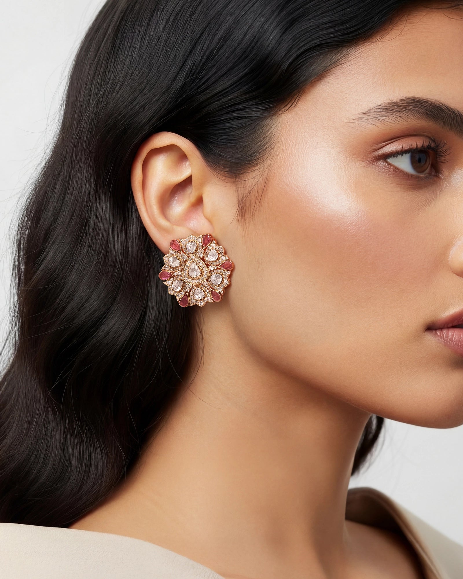 Ruby Fleur Earrings | AMARIS JEWELS | Fine Jewelry 