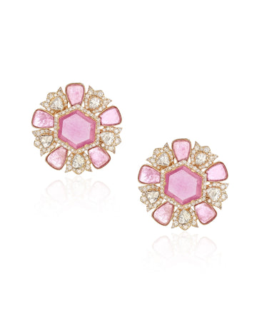 Ruby Flora Earrings