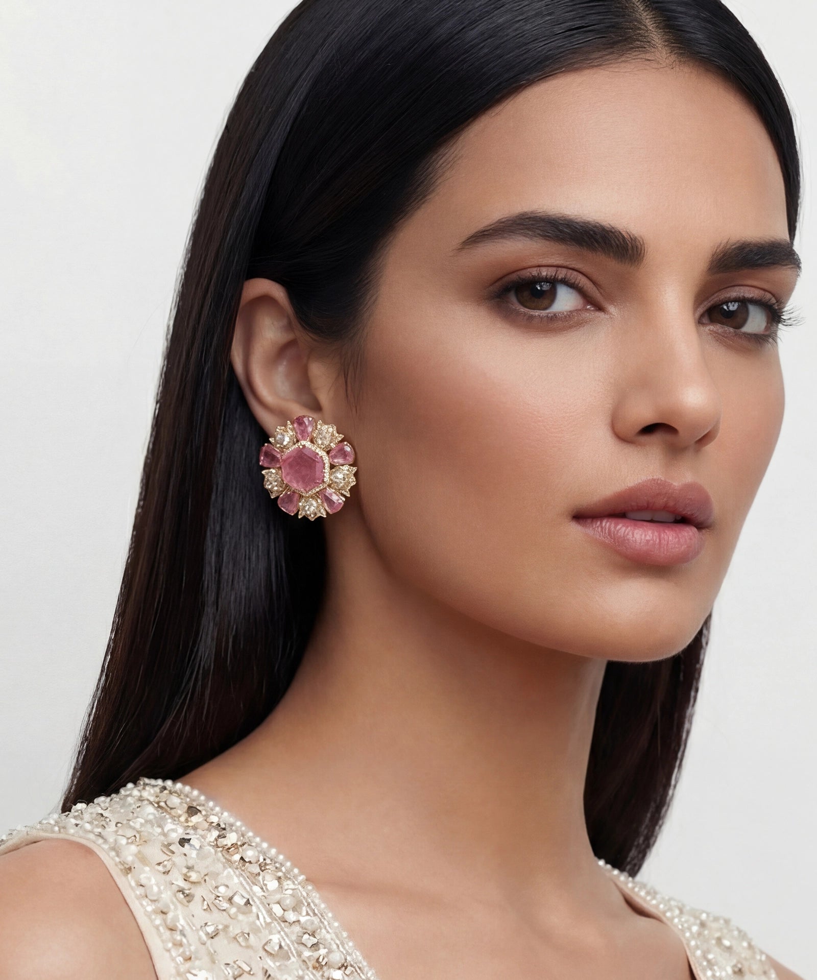 Ruby Flora Earrings | AMARIS JEWELS | Fine Jewelry 