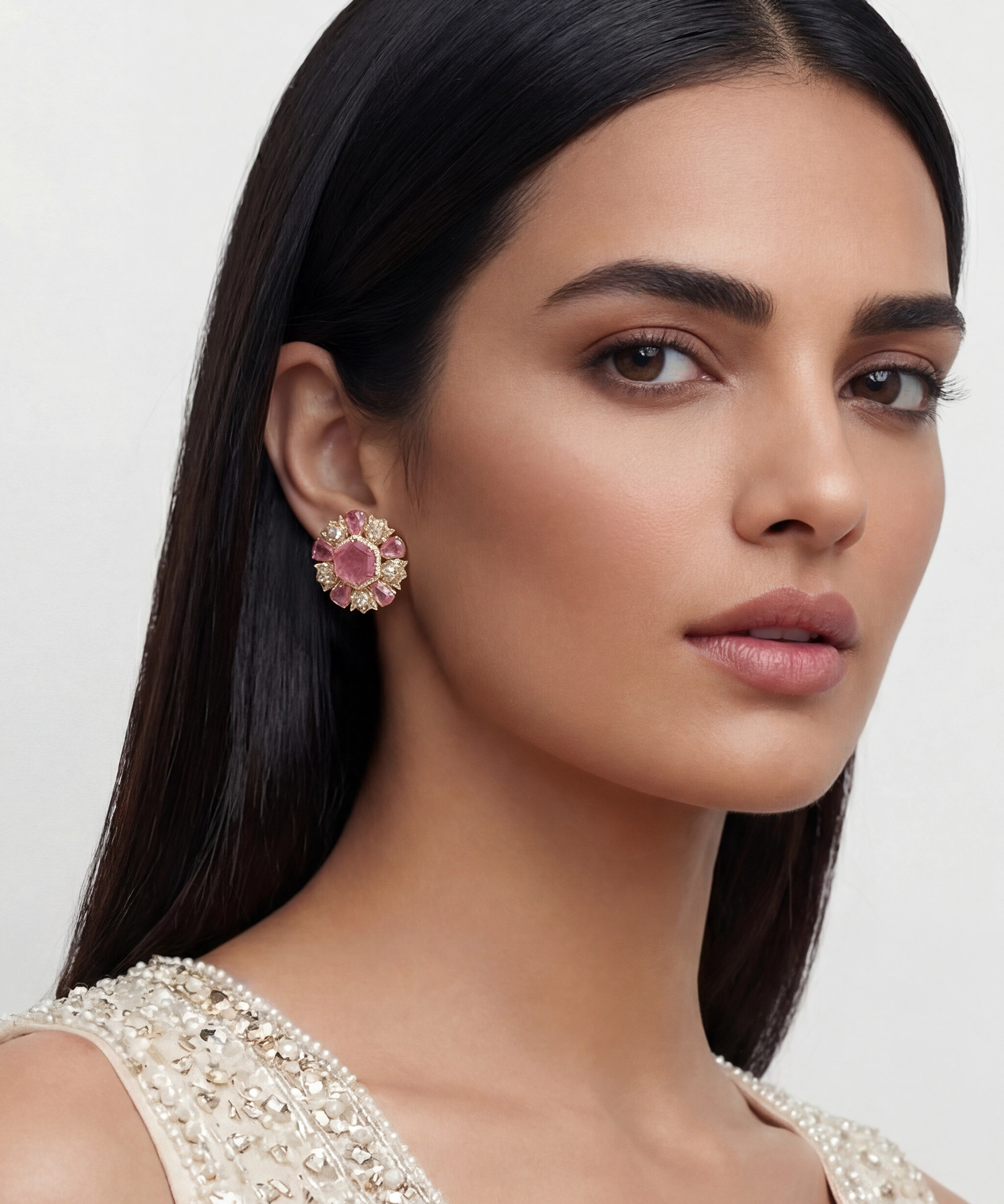 Ruby Flora Earrings | AMARIS JEWELS | Fine Jewelry 