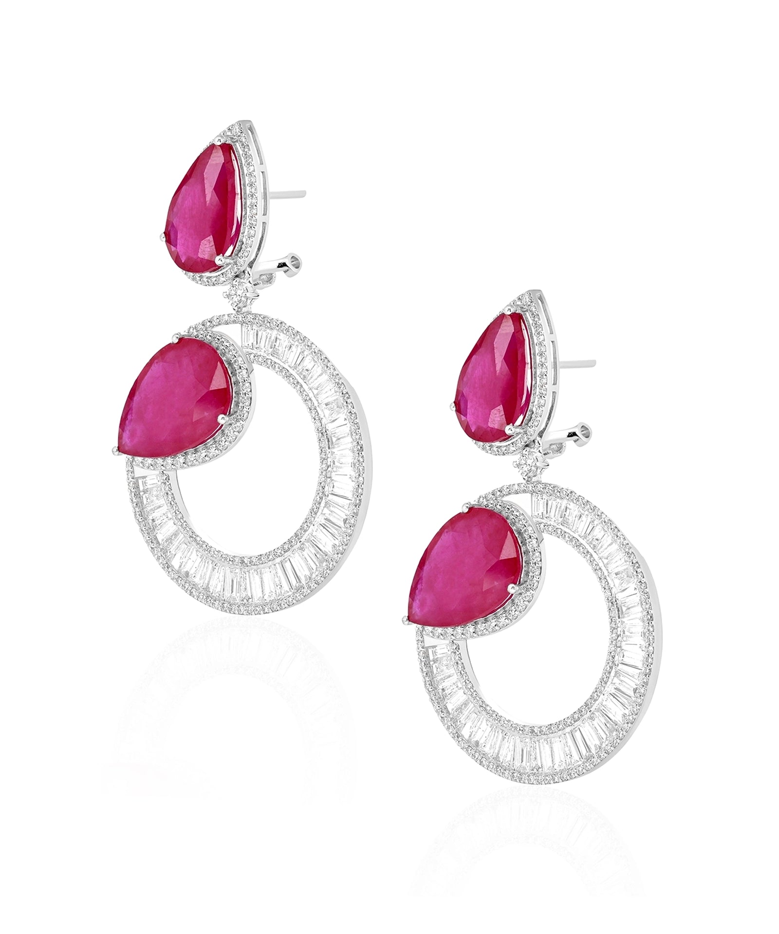 Ruby Halo Earrings | AMARIS JEWELS | Fine Jewelry 