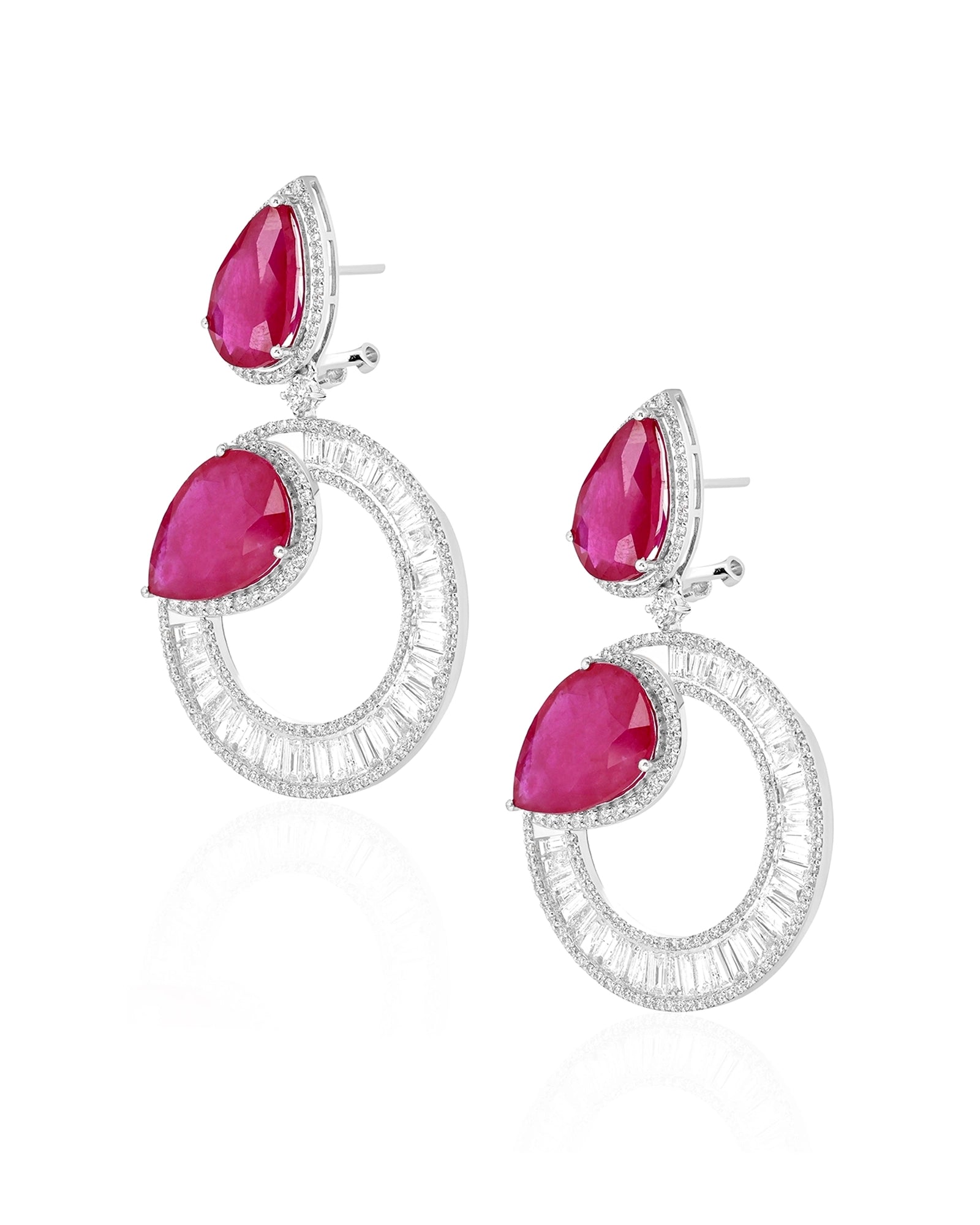 Ruby Halo Earrings | AMARIS JEWELS | Fine Jewelry 