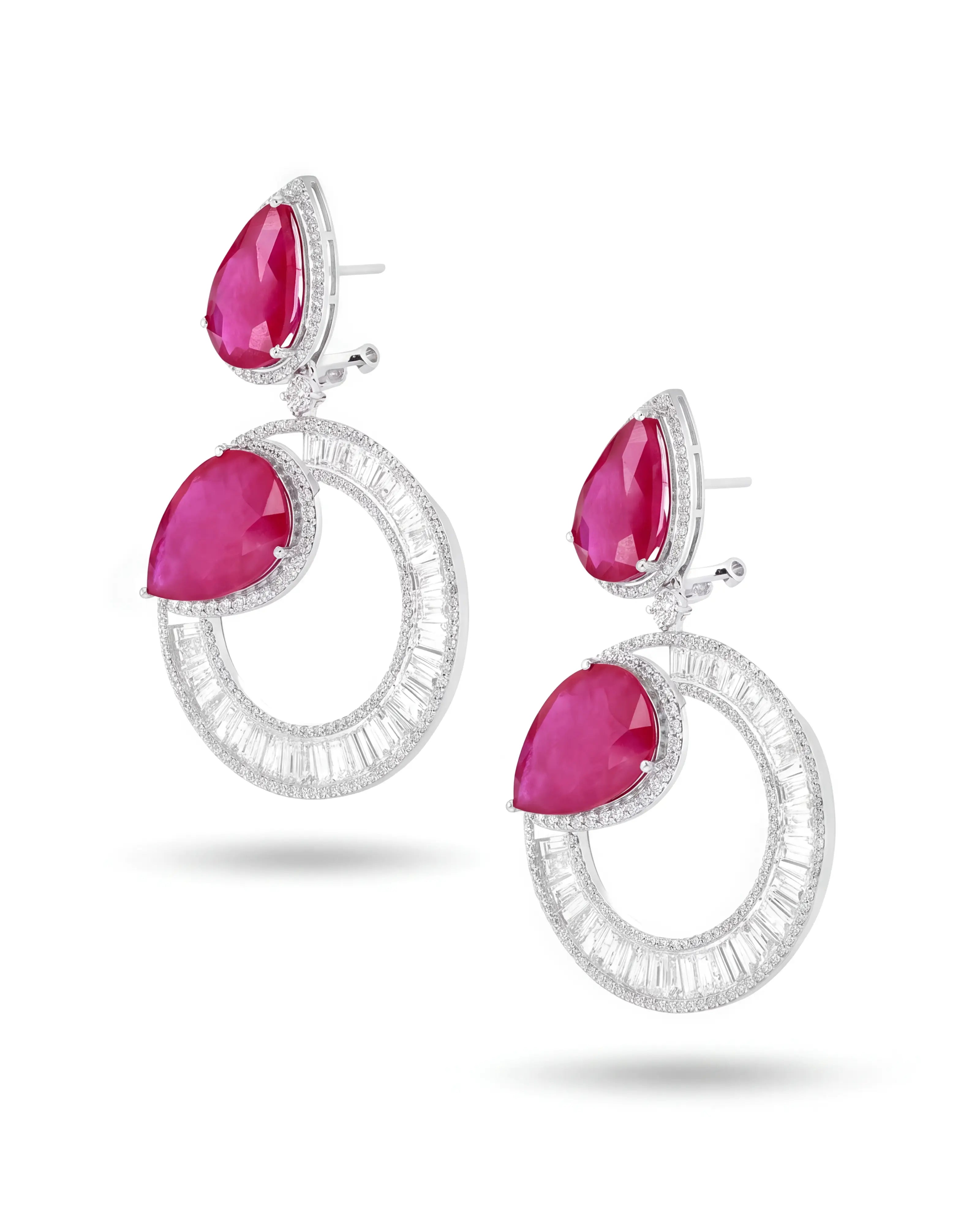 Ruby Halo Earrings | AMARIS JEWELS | Fine Jewelry