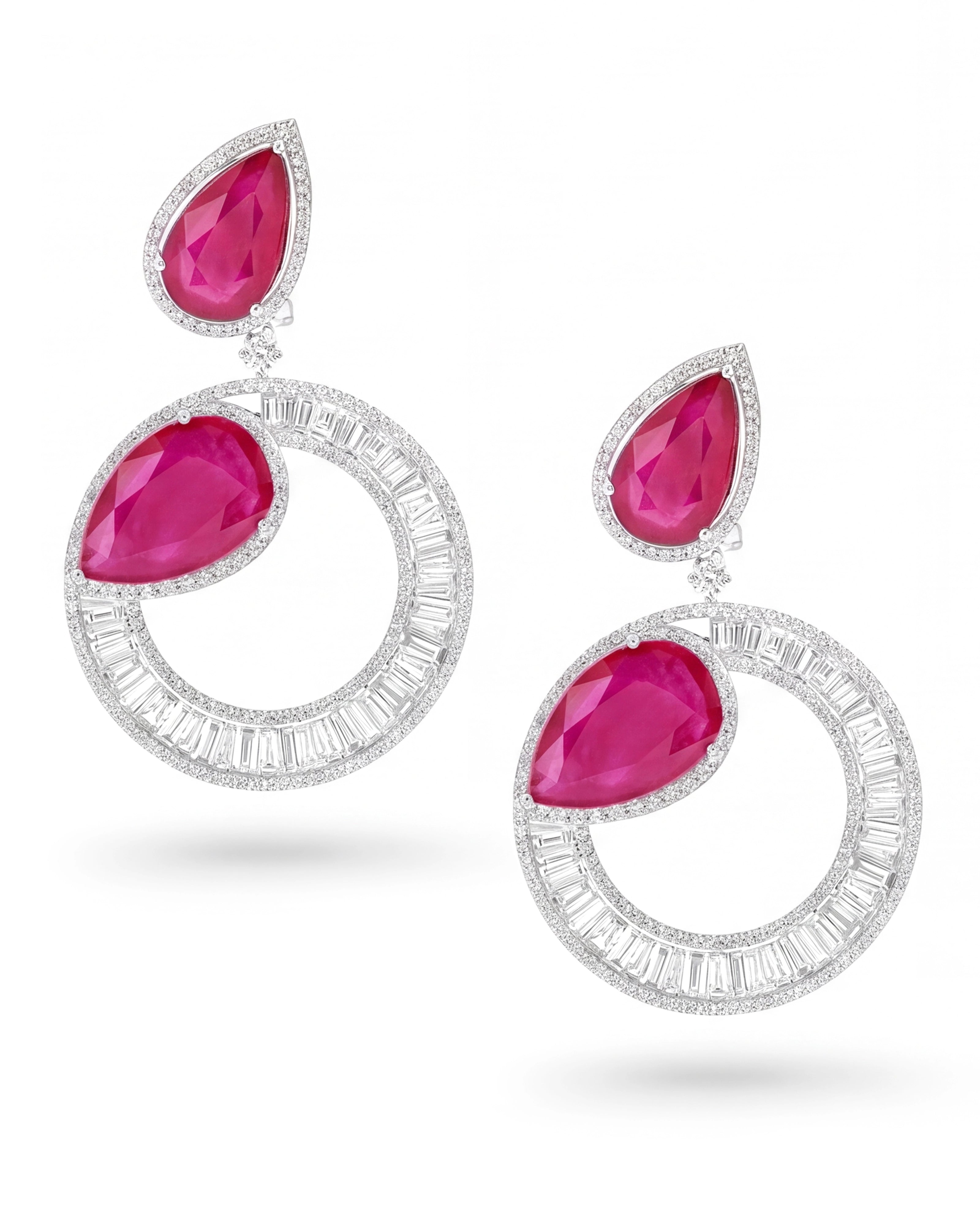 Ruby Halo Earrings | AMARIS JEWELS | Fine Jewelry