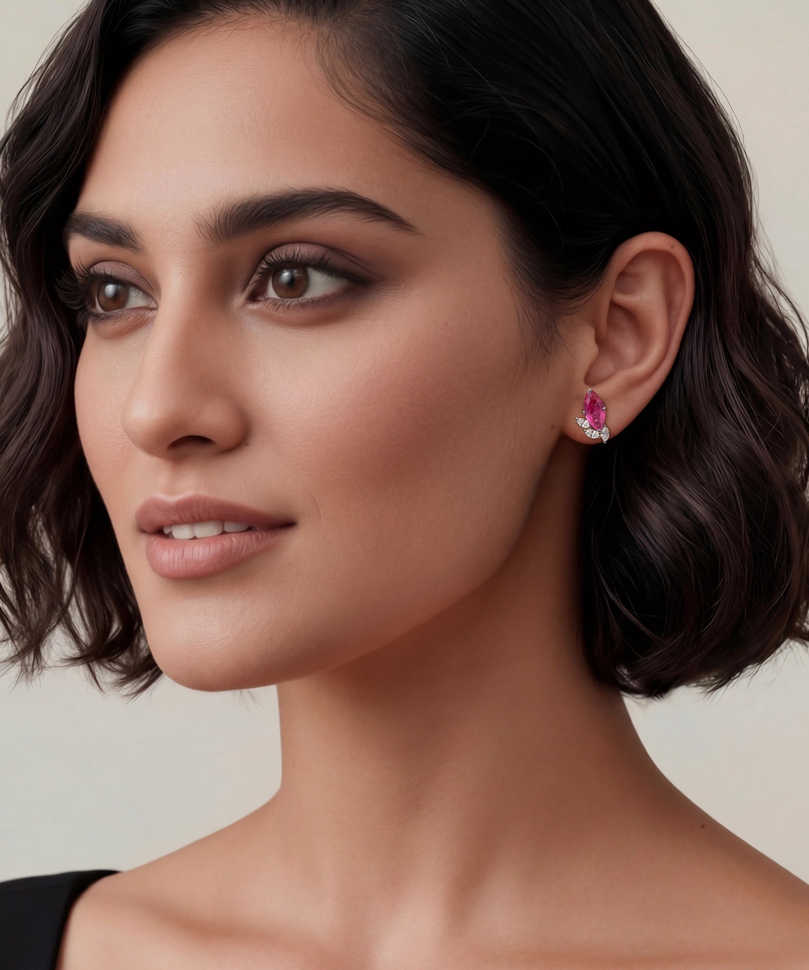 Ruby Leaf Earrings | AMARIS JEWELS | Fine Jewelry 