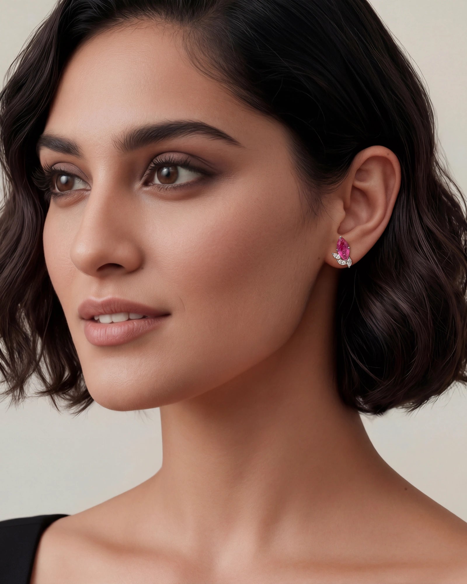 Ruby Leaf Earrings | AMARIS JEWELS | Fine Jewelry 