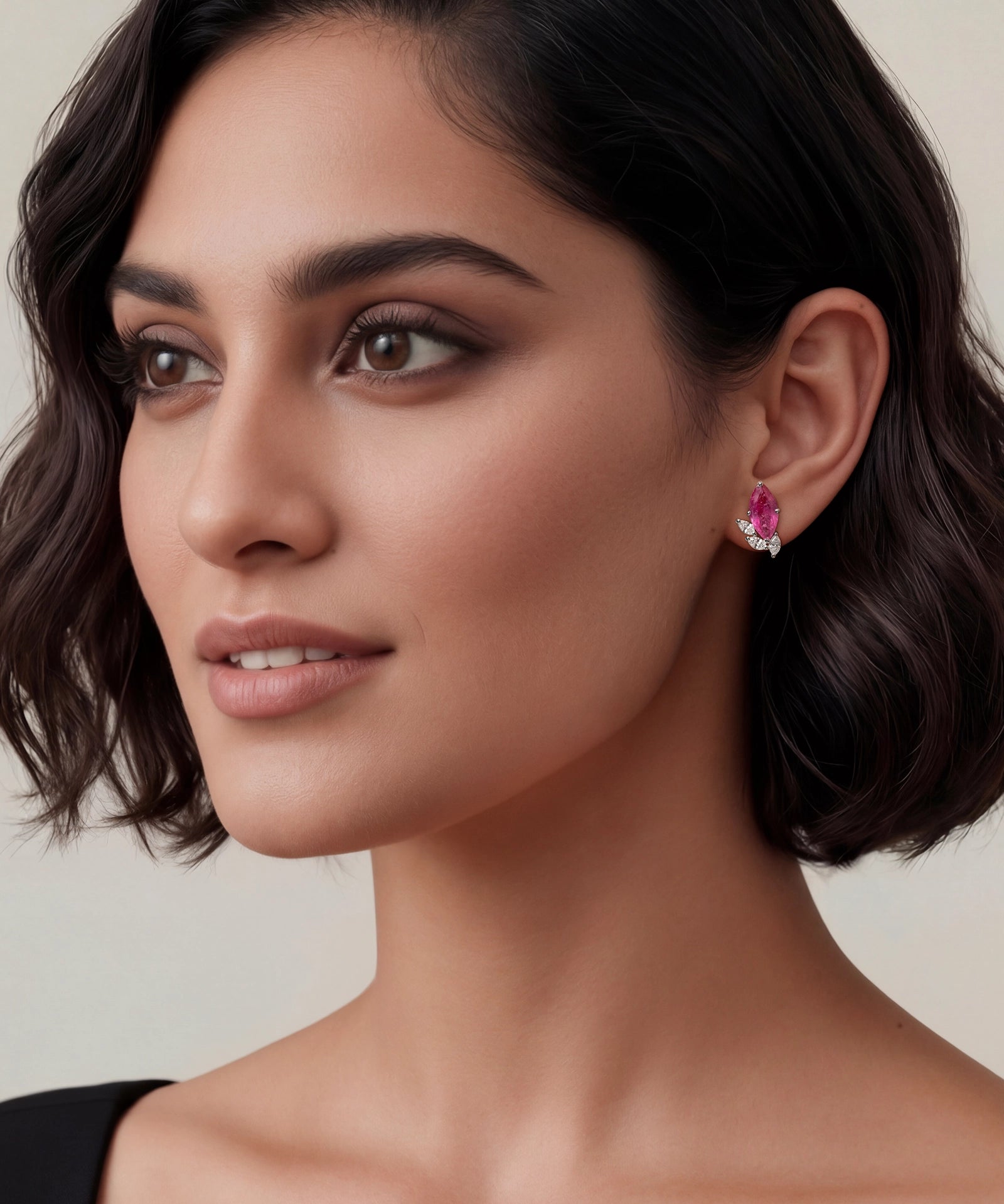 Ruby Leaf Earrings | AMARIS JEWELS | Fine Jewelry 