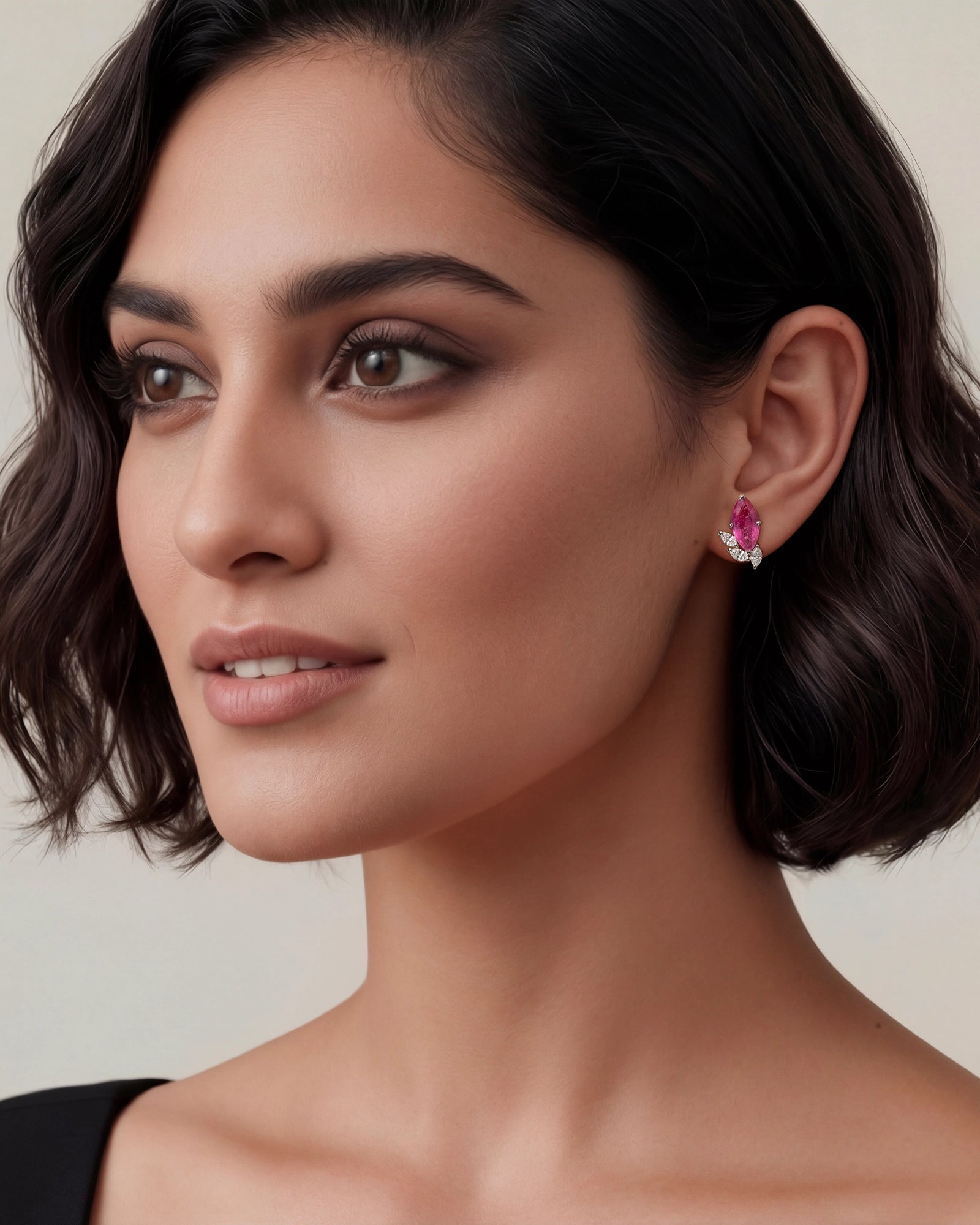 Ruby Leaf Earrings | AMARIS JEWELS | Fine Jewelry 