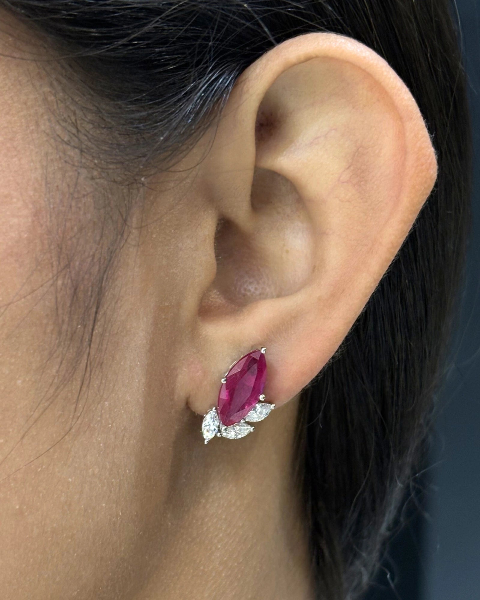 Ruby Leaf Earrings | AMARIS JEWELS | Fine Jewelry 