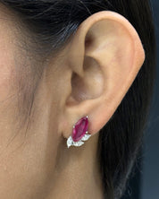 Ruby Leaf Earrings | AMARIS JEWELS | Fine Jewelry 