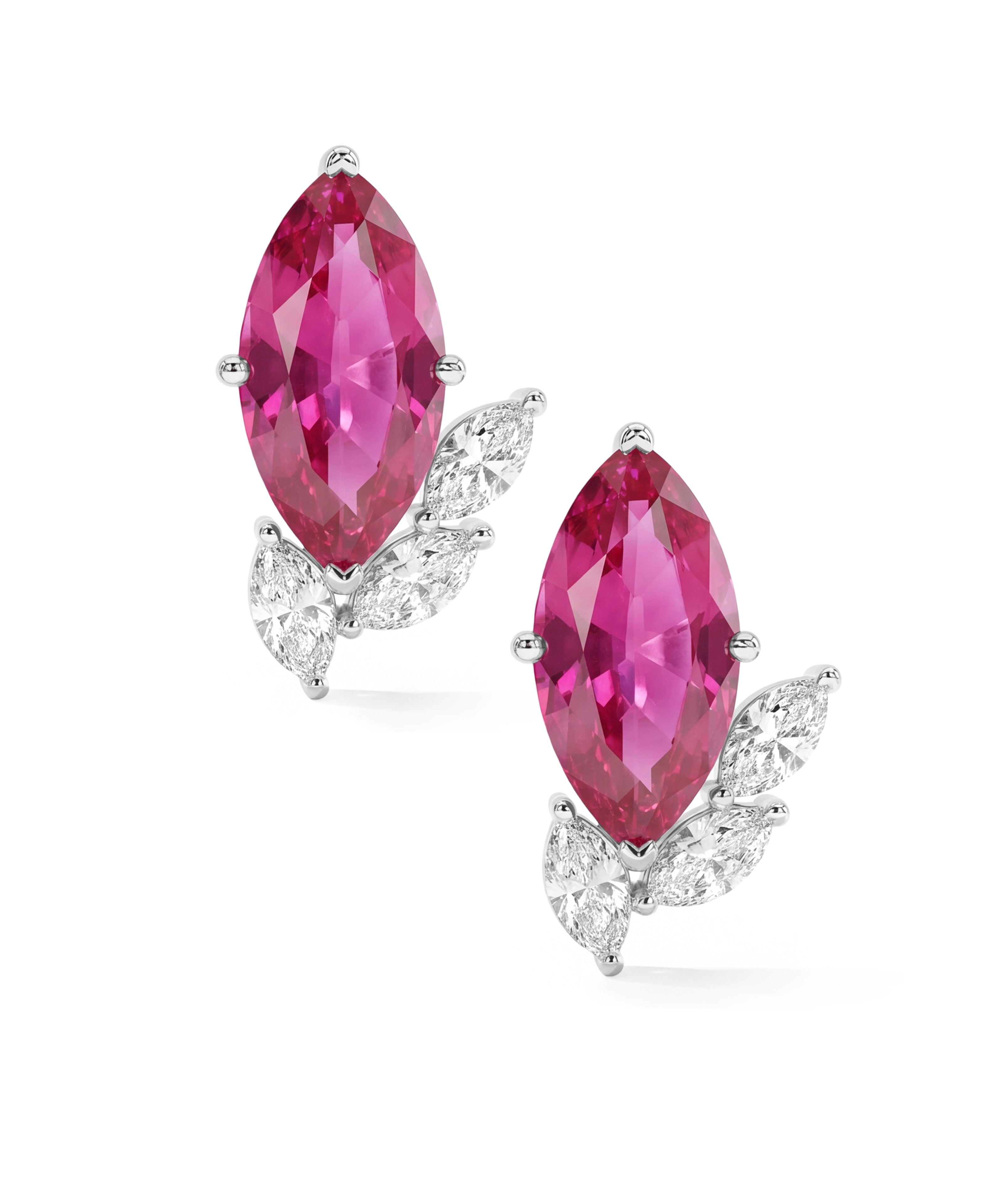 Ruby Leaf Earrings | AMARIS JEWELS | Fine Jewelry
