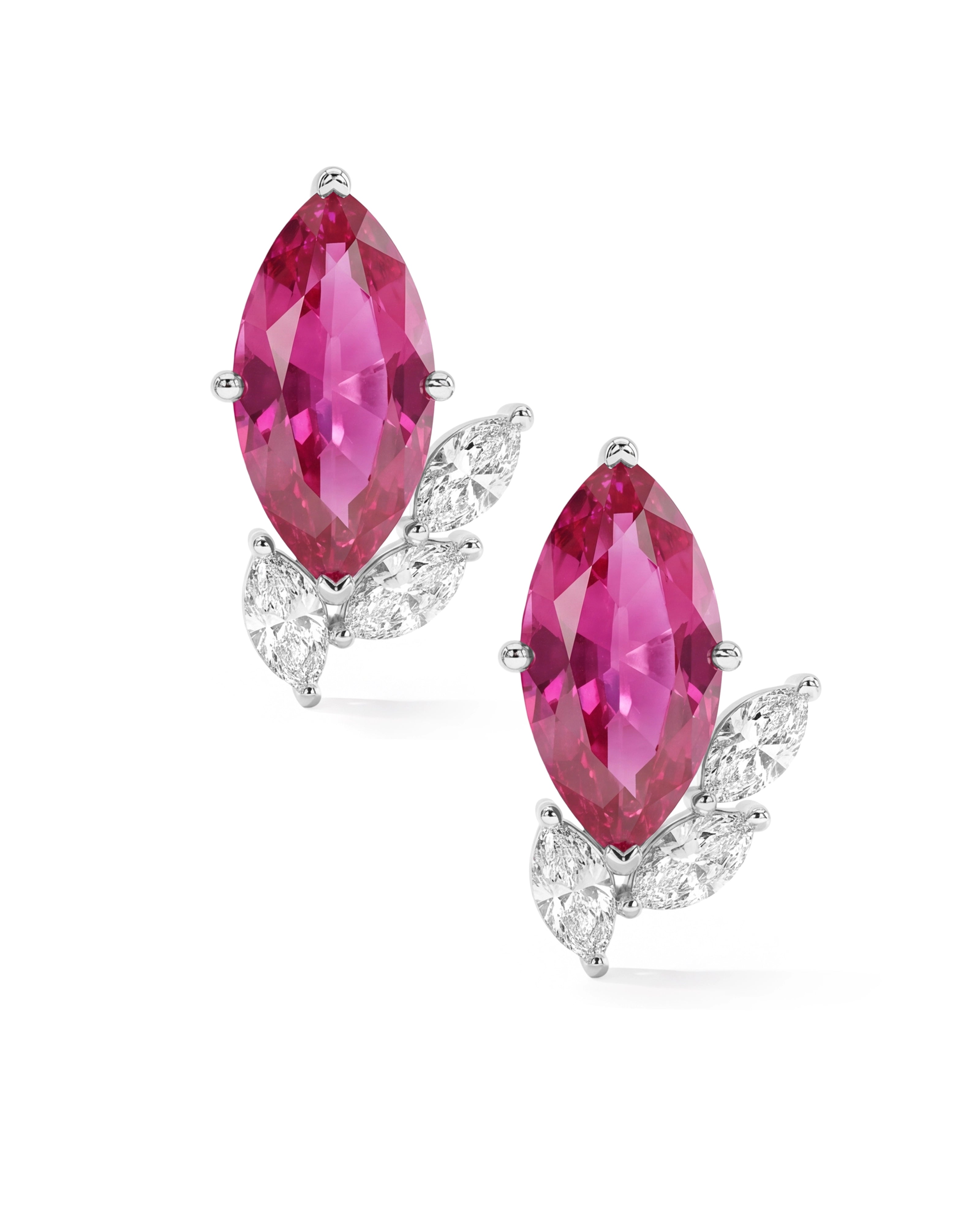 Ruby Leaf Earrings | AMARIS JEWELS | Fine Jewelry