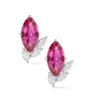 Ruby Leaf Earrings
