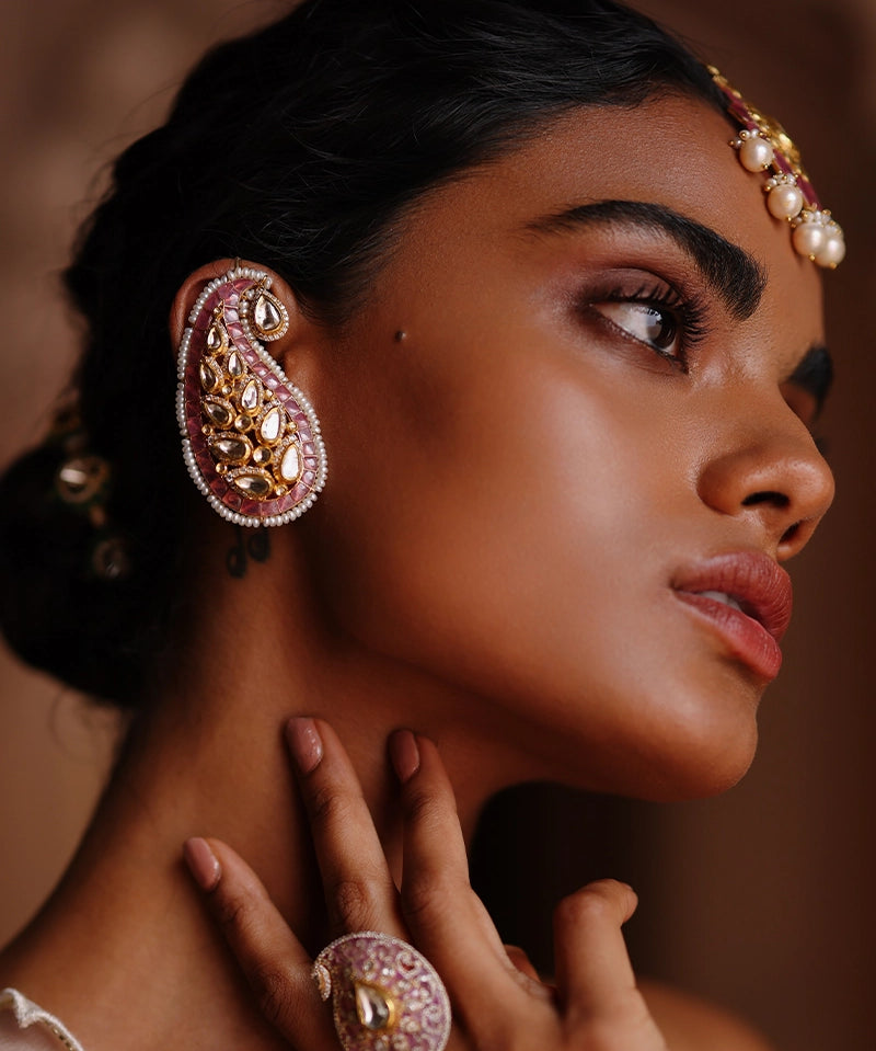 Ruby Paisley Ear Cuffs | AMARIS JEWELS | Fine Jewelry 