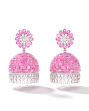 Ruby Swirl Diamond Jhumkas | AMARIS JEWELS | Fine Jewelry