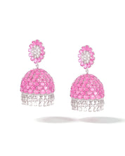 Ruby Swirl Diamond Jhumkas | AMARIS JEWELS | Fine Jewelry