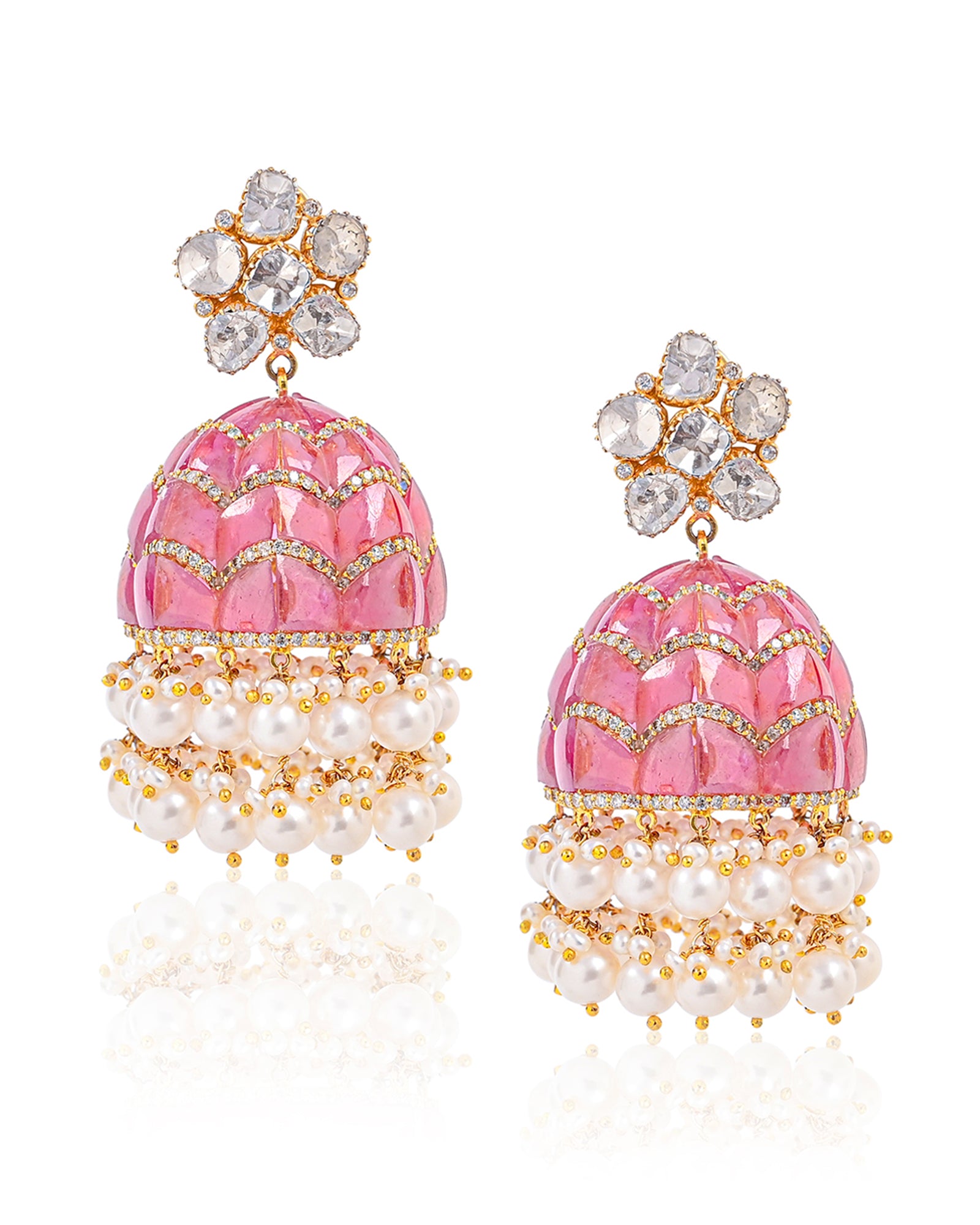 Rubymar Shipo Ruby Swirl Jhumkas | AMARIS JEWELS | Fine Jewelry