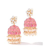 Ruby Swirl Jhumkas | AMARIS JEWELS | Fine Jewelry