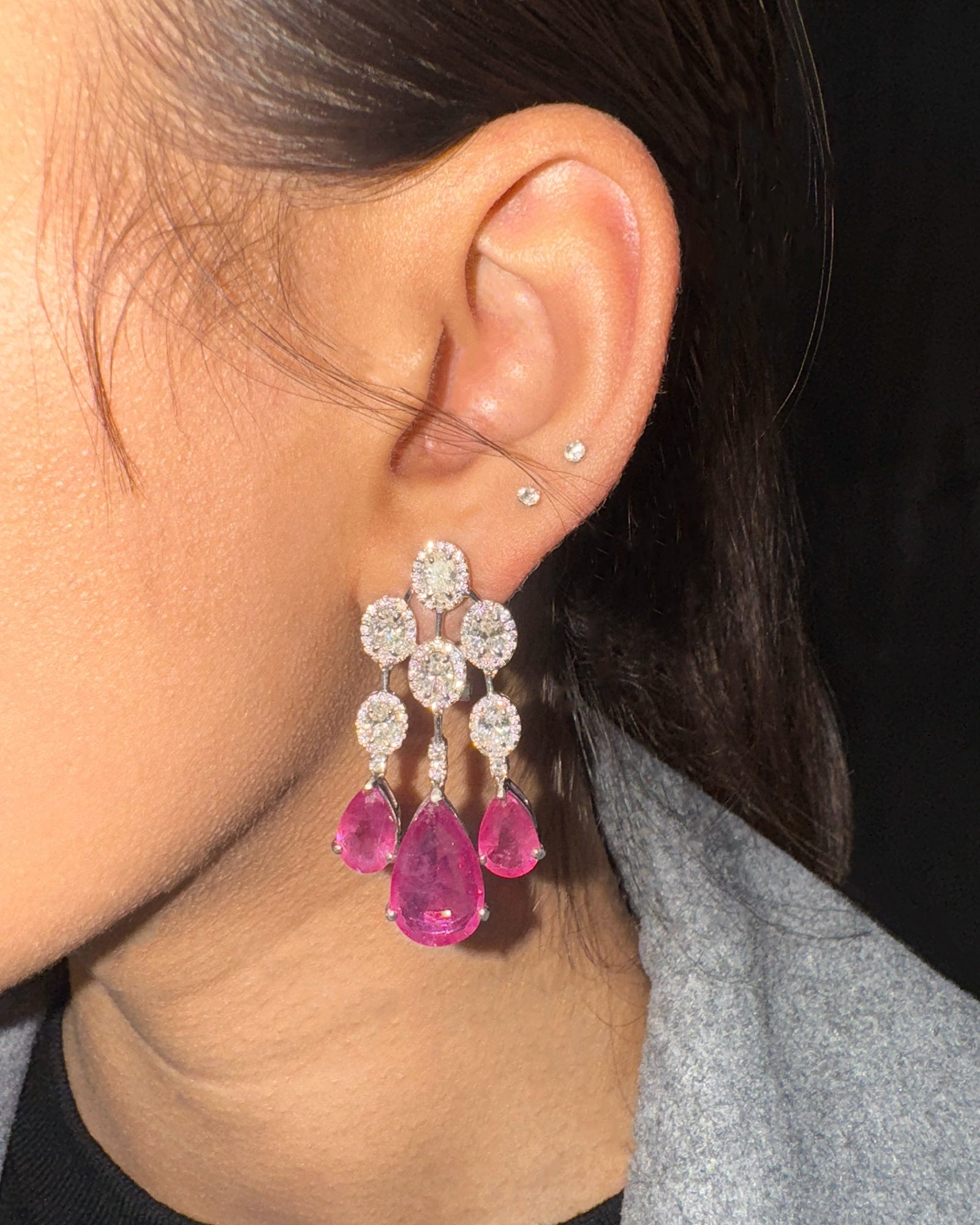 Ruby Waterfall Earrings | AMARIS JEWELS | Fine Jewelry 