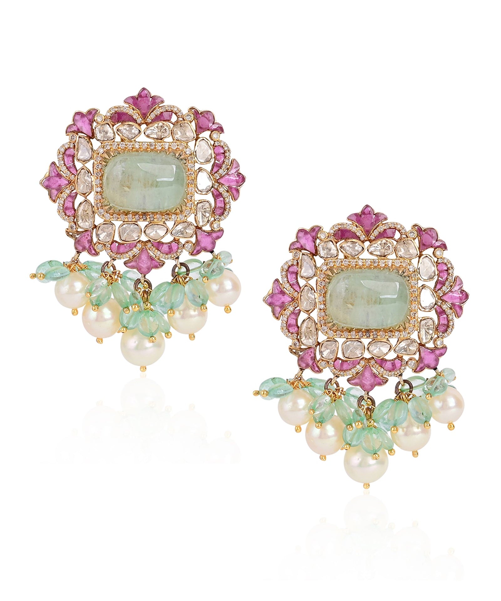 Sheesh Mahal Polki Earrings | AMARIS JEWELS | Fine Jewelry 
