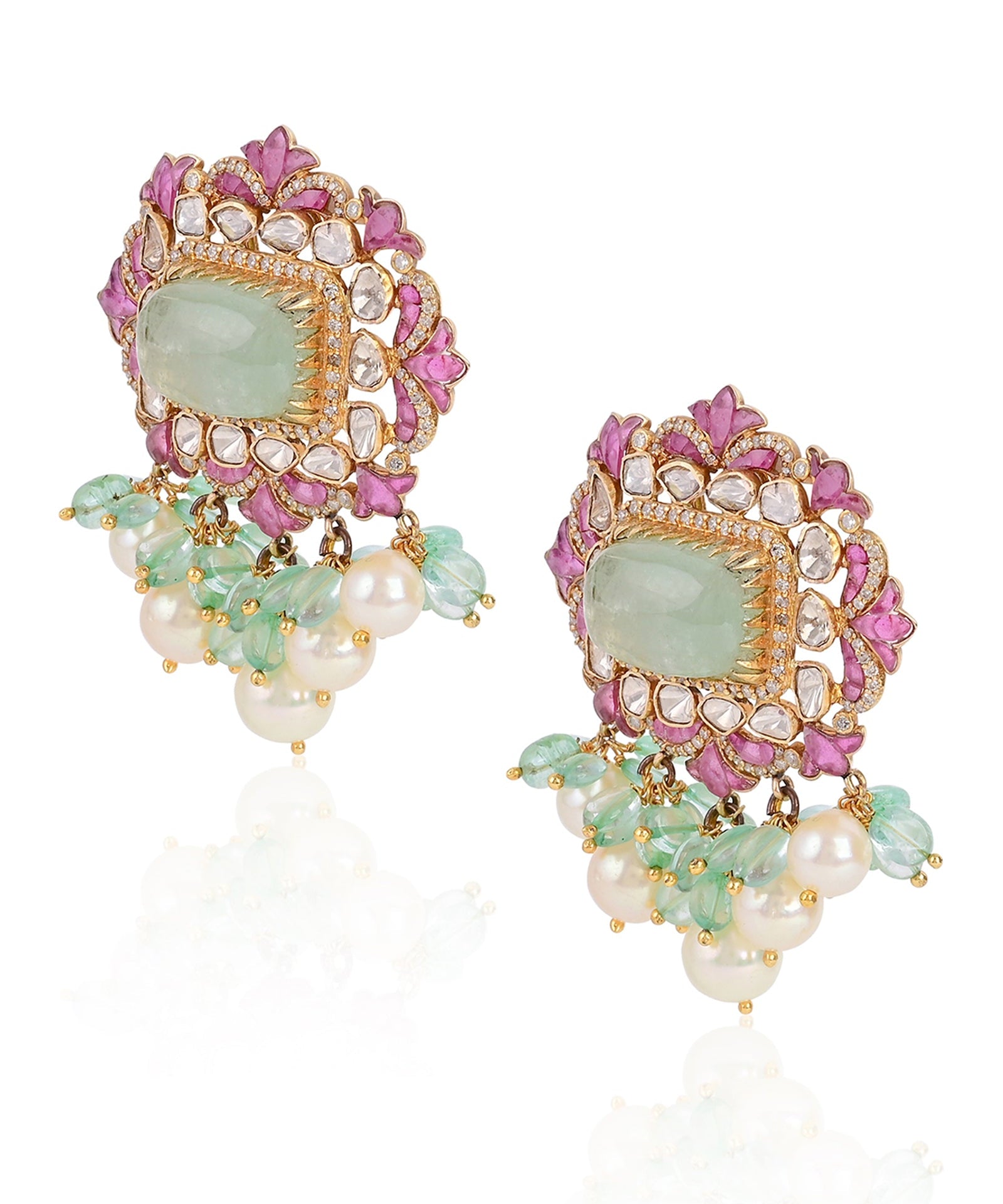 Sheesh Mahal Polki Earrings | AMARIS JEWELS | Fine Jewelry 