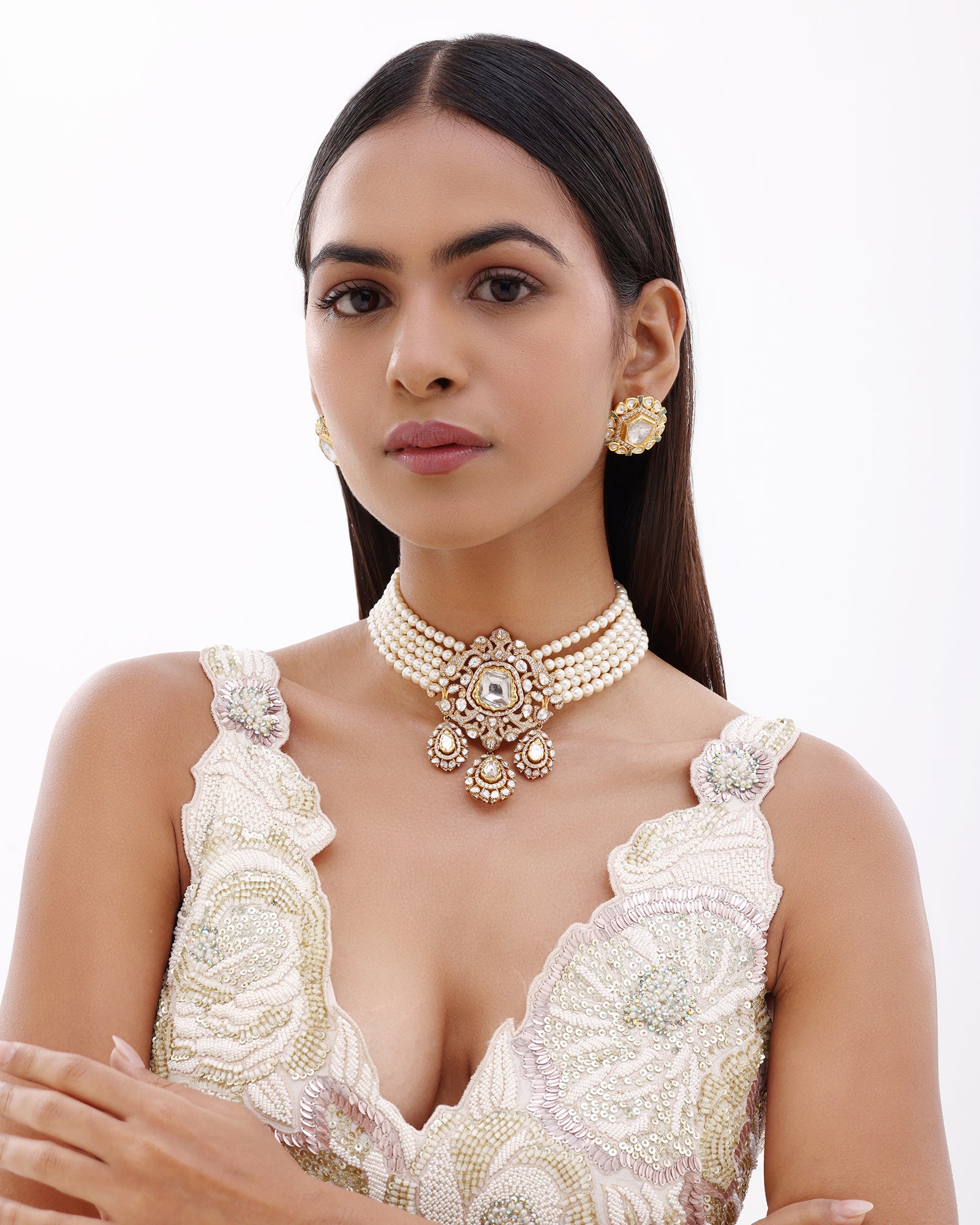 Sitara Hexa Polki Studs | AMARIS JEWELS | Fine Jewelry 