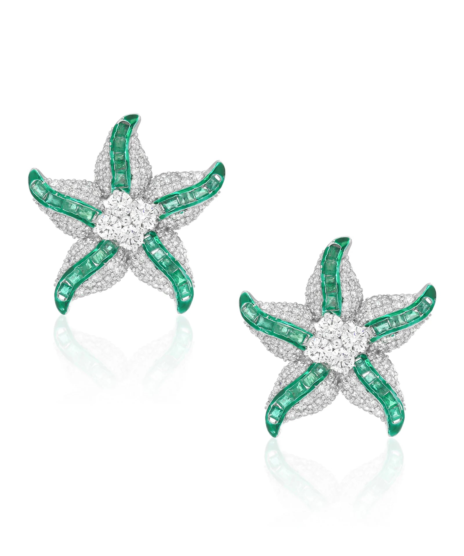 Star Pop Emerald Studs | AMARIS JEWELS | Fine Jewelry 