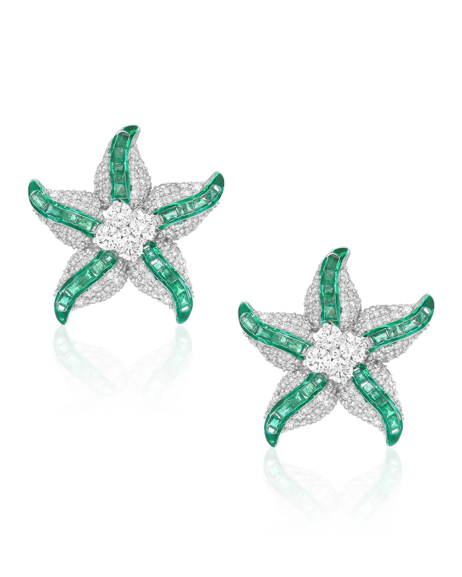 Star Pop Emerald Studs | AMARIS JEWELS | Fine Jewelry 